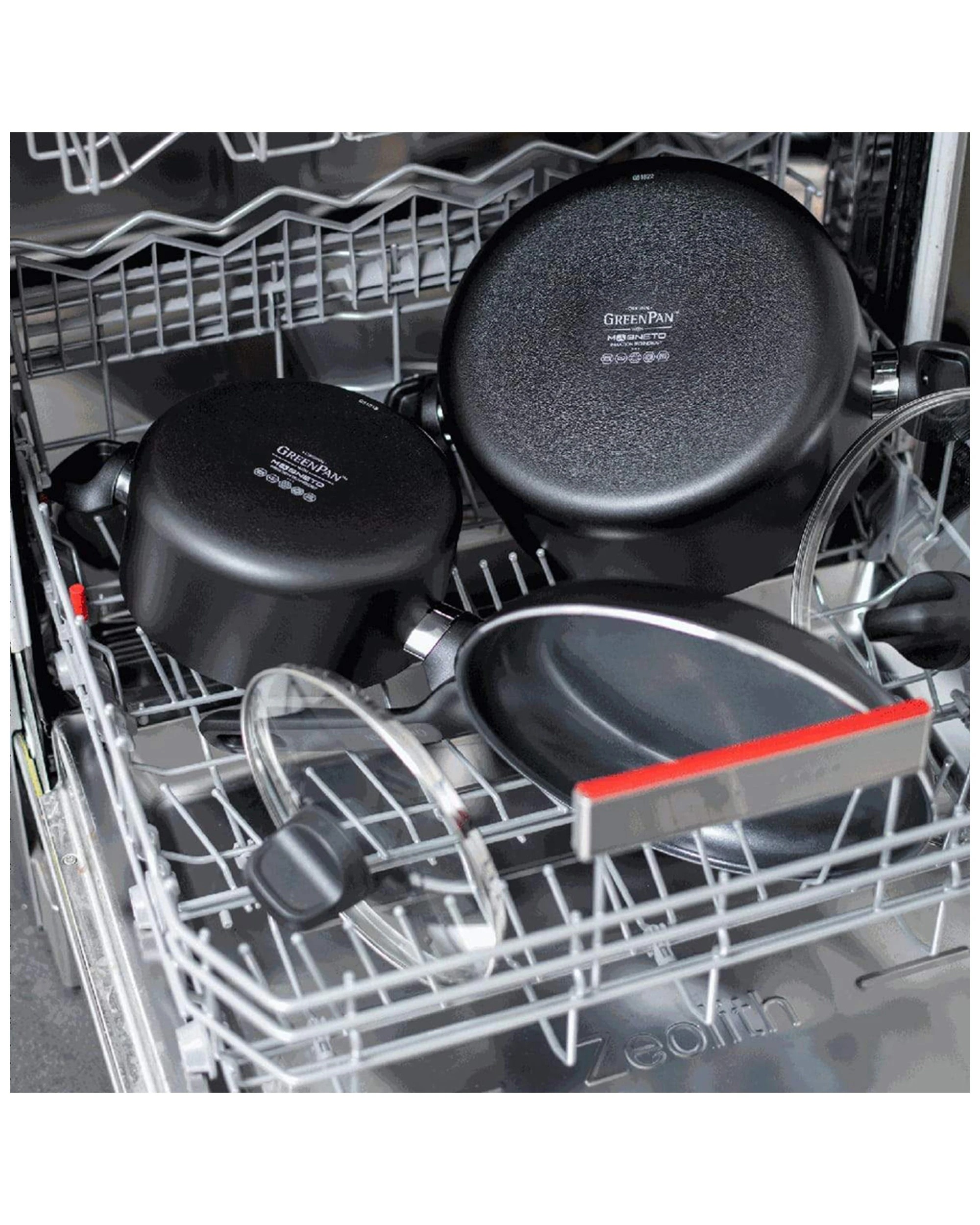 4 3pc Greenpan Memphis Series Non Stick Coated Saucepan Set Home Kitchen Cookware
 - Black, 4 of 6