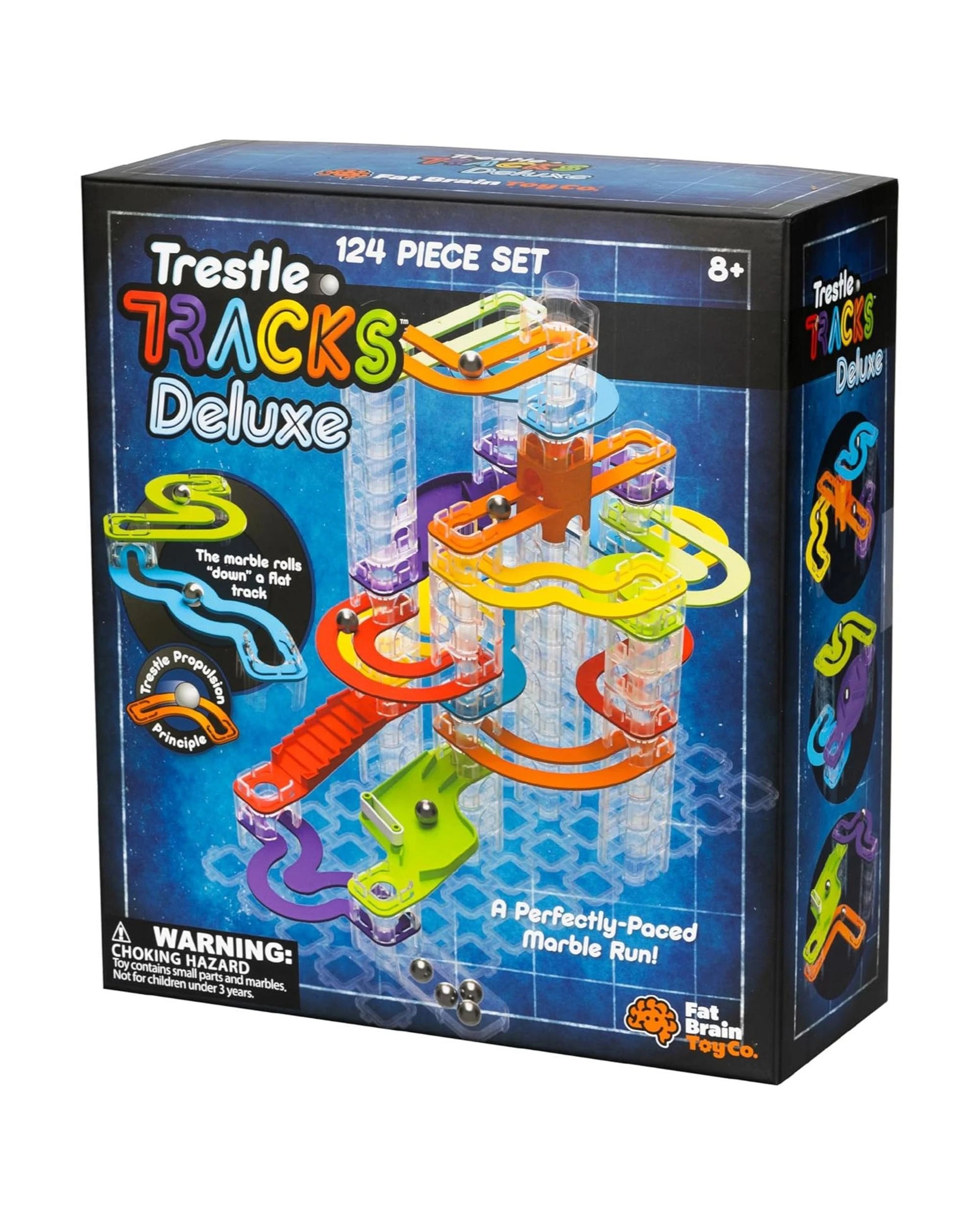 1 Fat Brain Toy Co Trestle Tracks 124 Piece New Deluxe Set, 1 of 3
