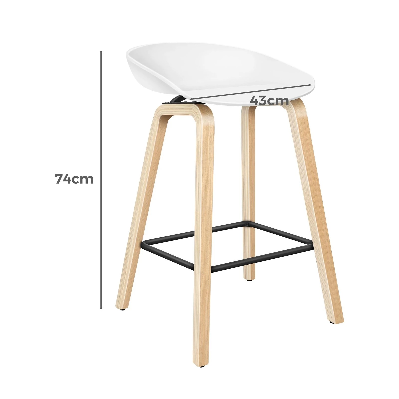 6 Alfordson 2x Kitchen Bar Stools Counter Wooden Chairs - White, 6 of 7