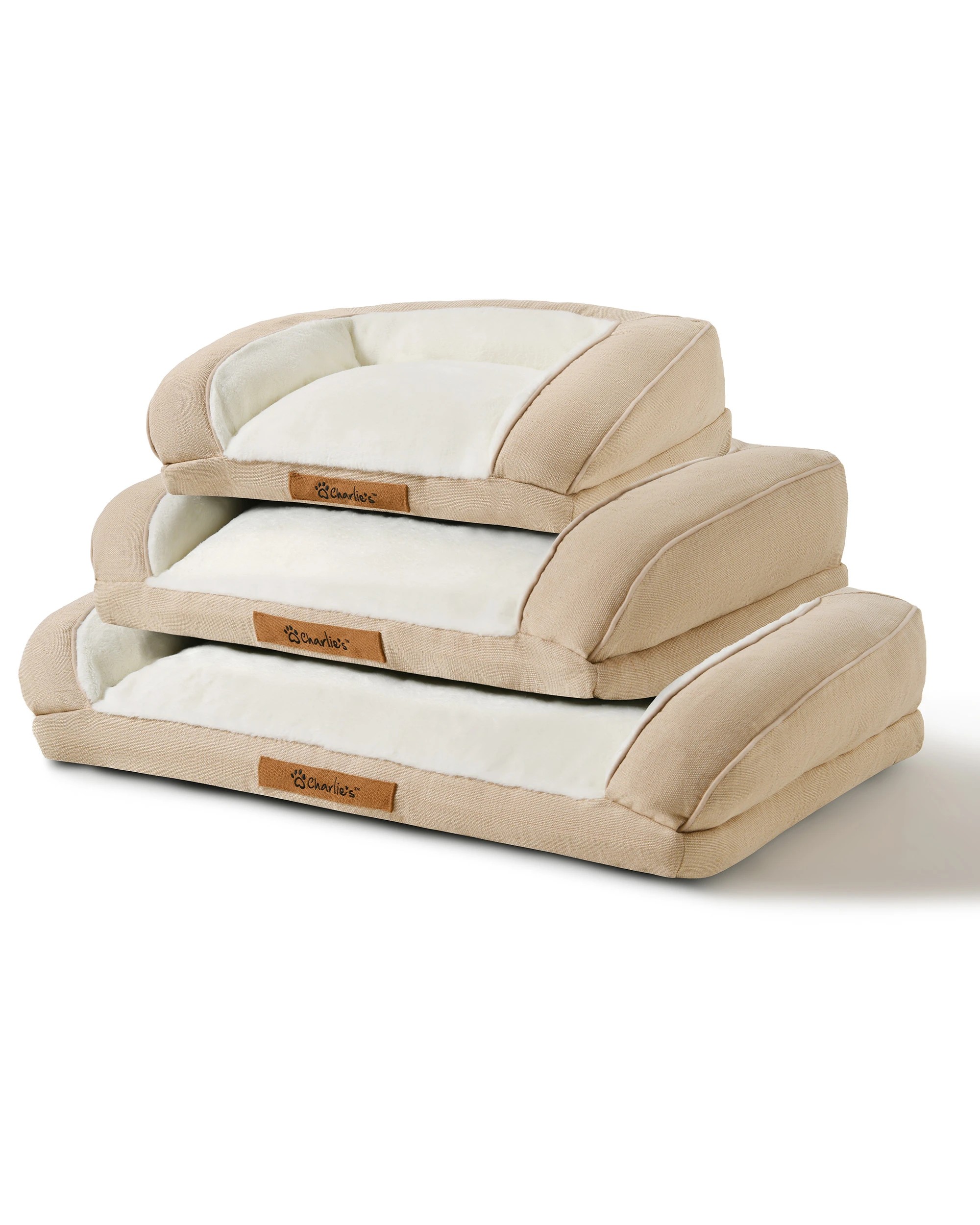 8 Charlie's Camden Cotton Jute Plush Sofa Dog Bed Medium - Natural, 8 of 8