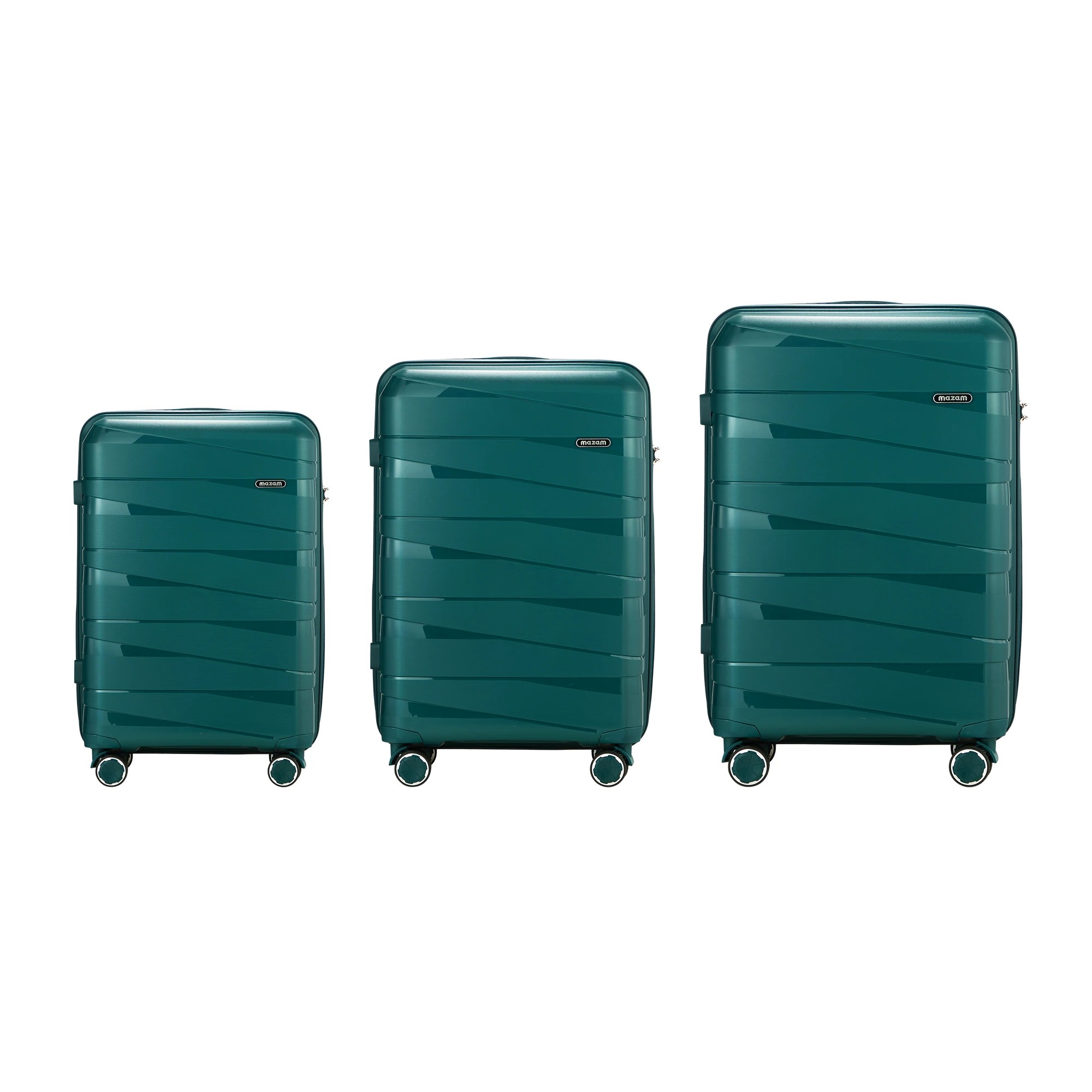 7 Mazam 3PCS Luggage Suitcase Trolley Set Travel TSA Lock PP Case - Green, 7 of 9