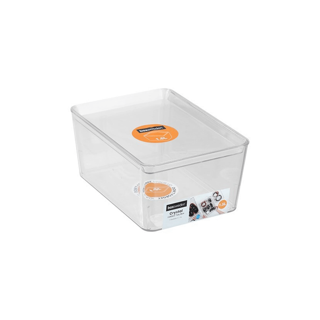 1 Boxsweden Crystal Tidy Box - Lidded Storage - Food Storage Container 1.5L
 - plain, 1 of 5