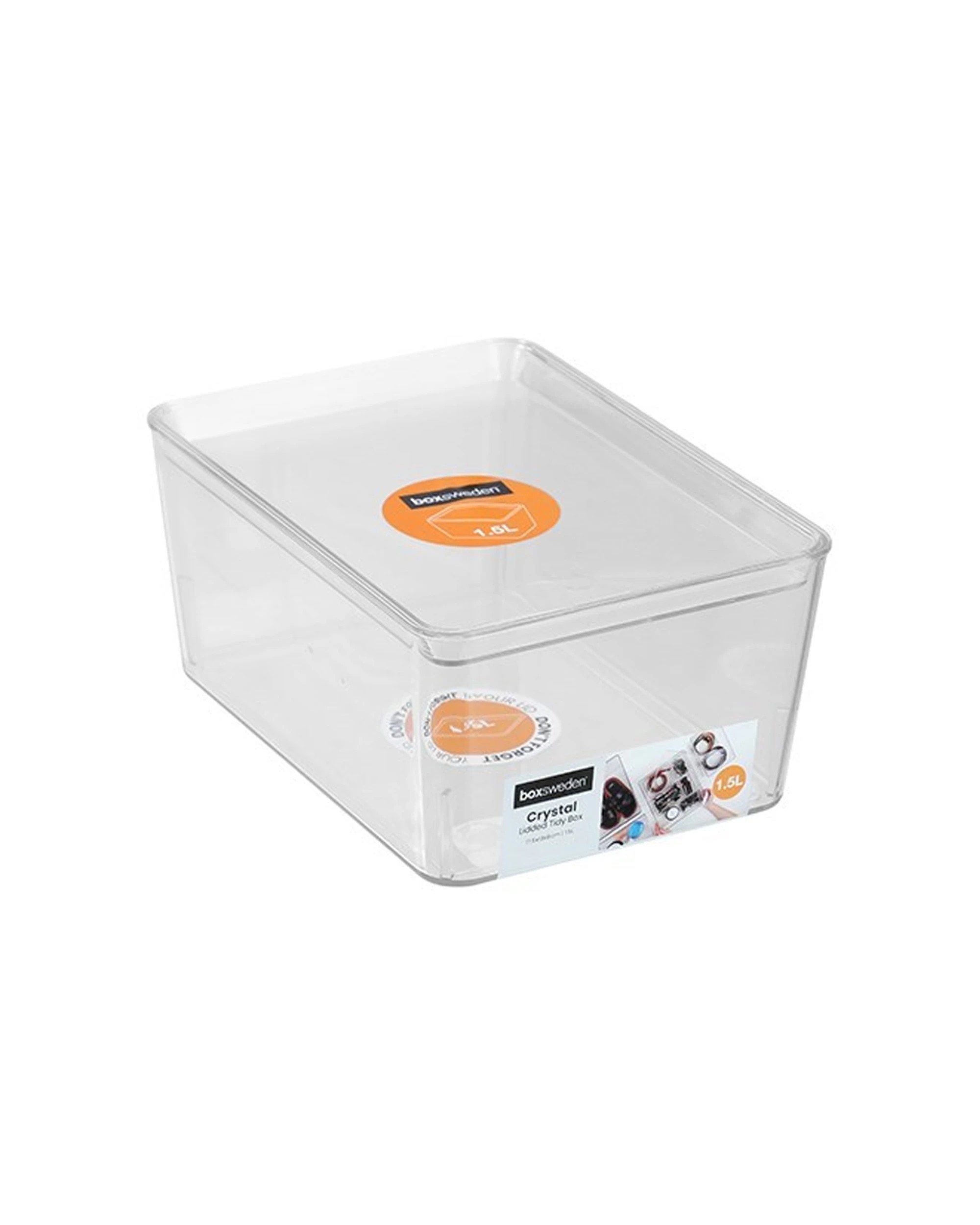 1 Boxsweden Crystal Tidy Box - Lidded Storage - Food Storage Container 1.5L
 - plain, 1 of 5