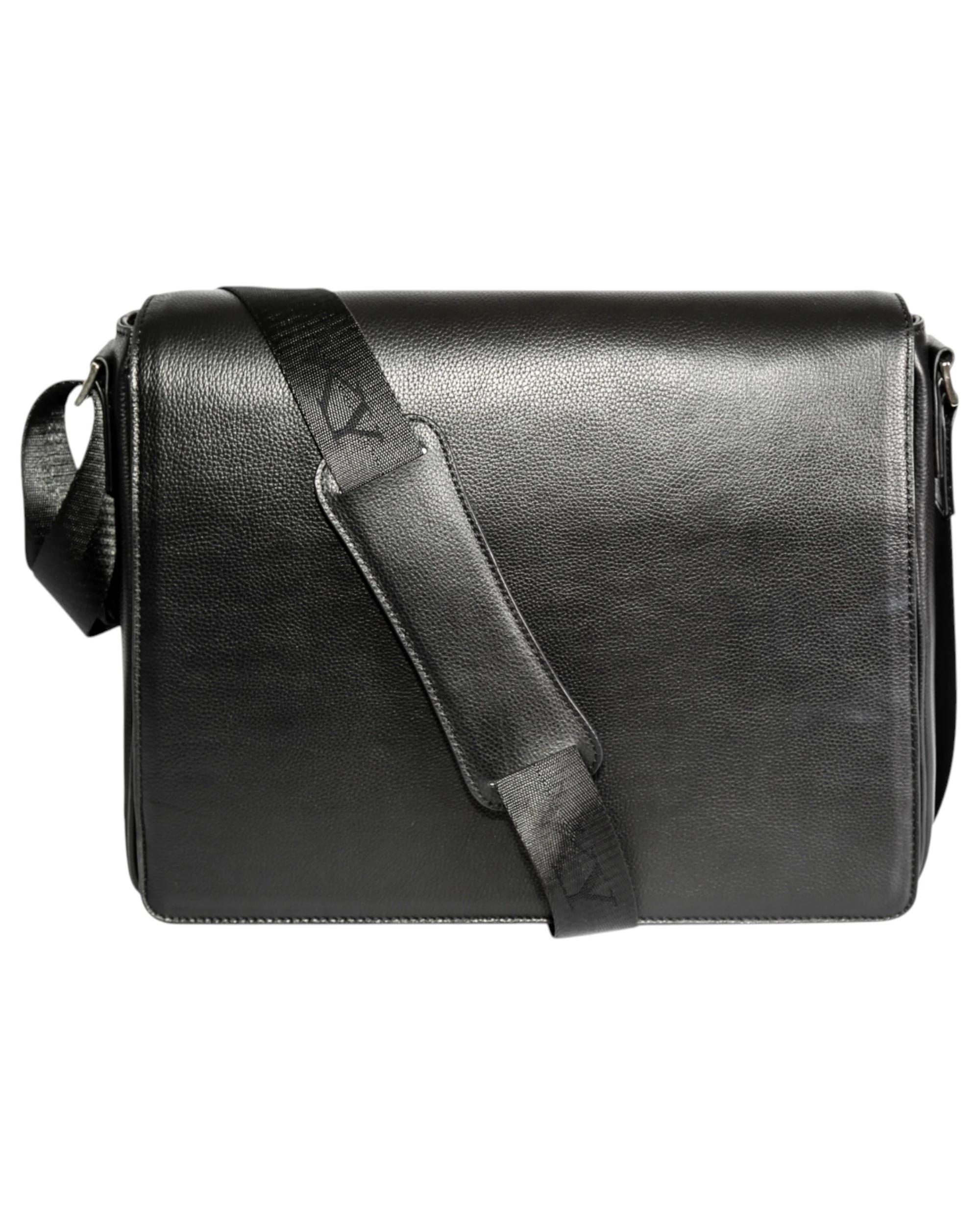 2 VKY Konstantine Large Pride Leather Messenger Shoulder Bag Handbag BLACK/RAINBOW, 2 of 5