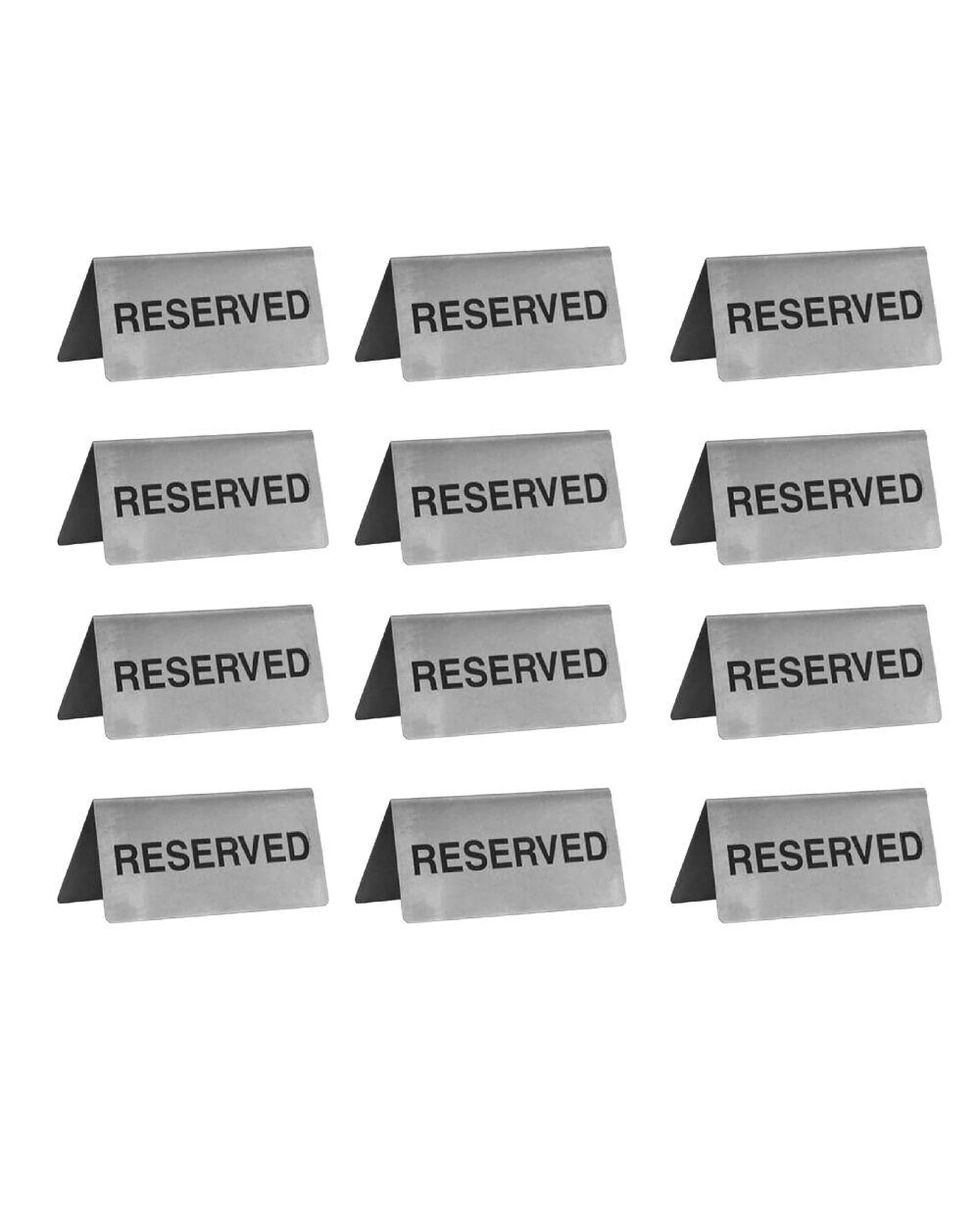 1 Trenton AFrame Stainless Steel Reserved 100 x 43mm  Set of 12, 1 of 1