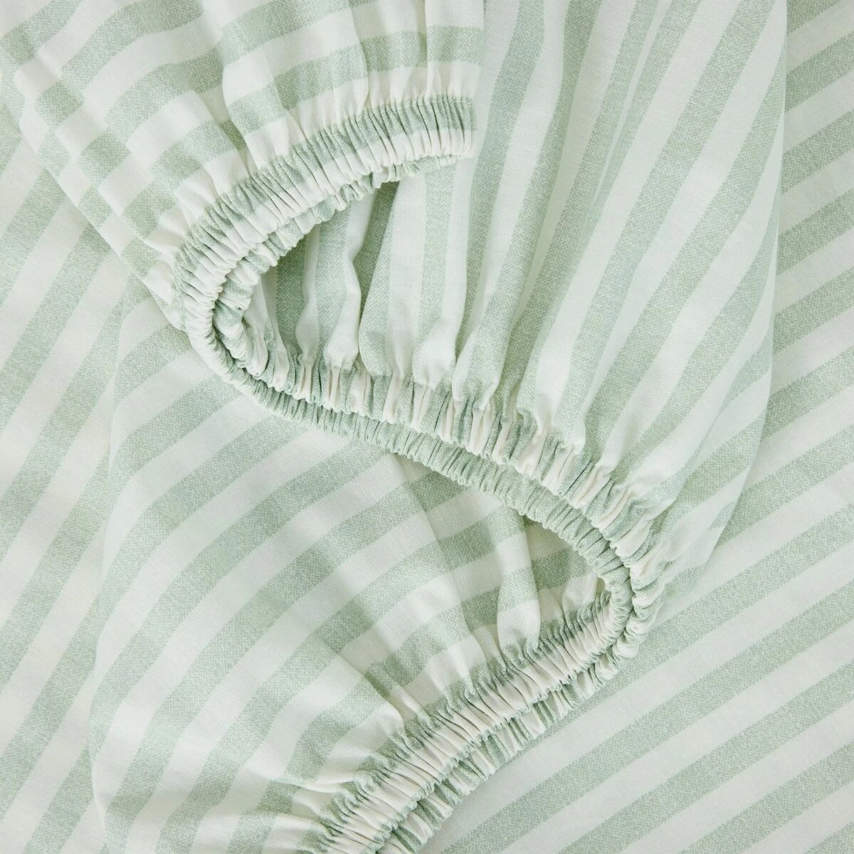 3 225 Thread Count Stripe Cotton Sheet Set - King Bed, Sage, 3 of 6