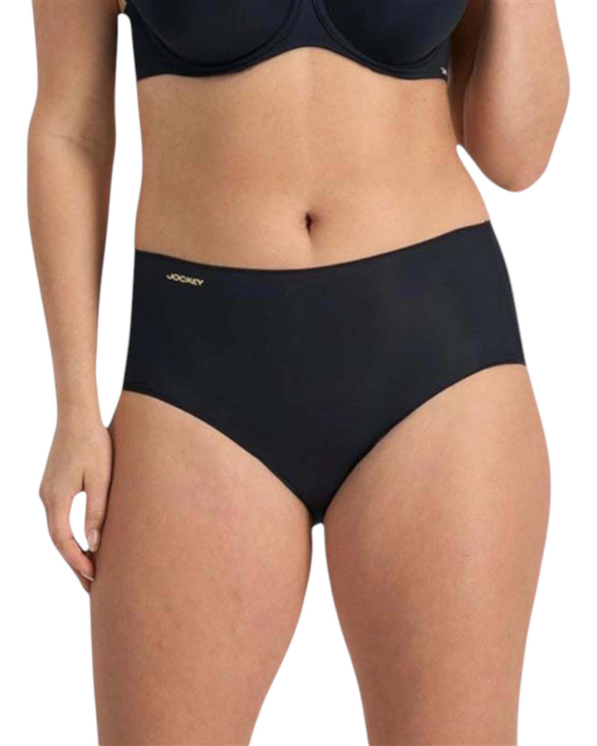 1 Jockey 6 Pack Womens No Panty Line Promise Full Brief Underwear BLACK, 1 of 4
