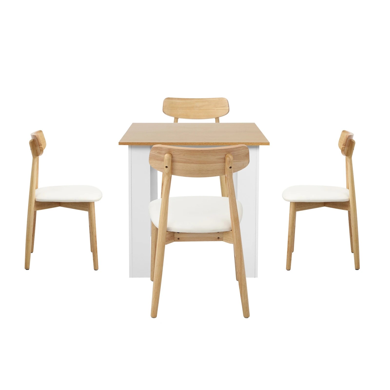 9 Oikiture 160cm Extendable Dining Table with 4x Dining Chairs PU Leather - Multi, 9 of 9