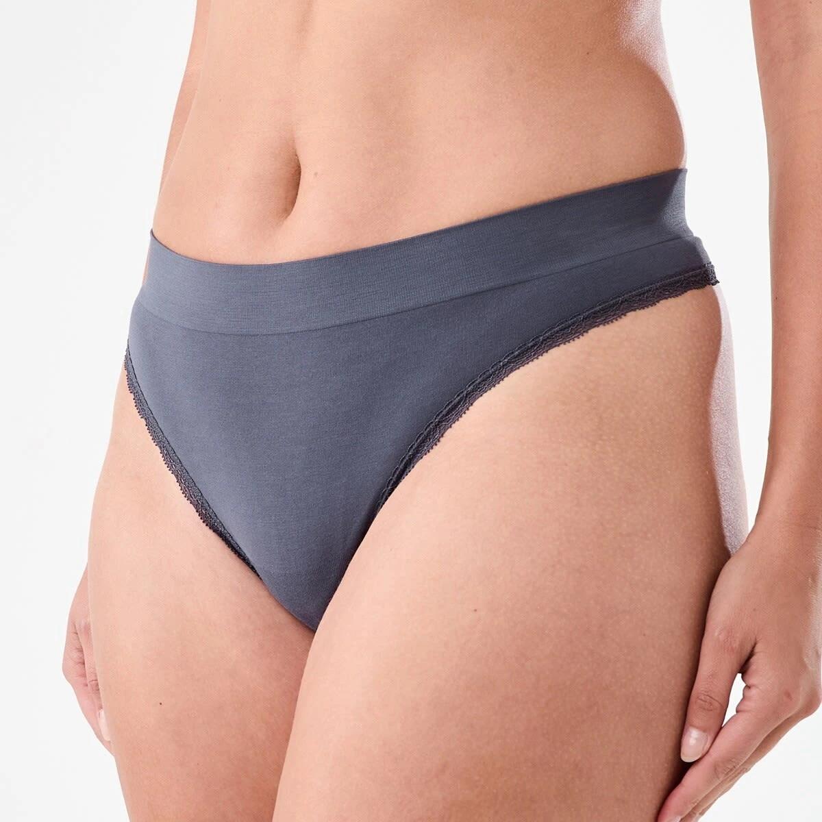 7 3 Pack Seamfree Bamboo Lace G-string Briefs HALOGEN BLUE, SILVER MARLE, SHADOW NAVY, 7 of 8