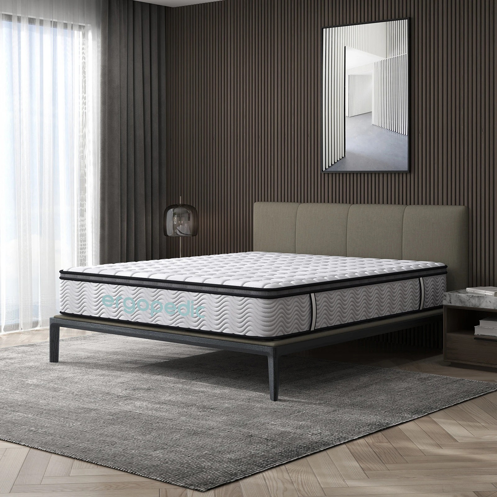 2 Ergopedic Mattress 5 Zone Latex Pocket Spring Mattress In A Box 30cm - Double Bed - White - Double Bed - White, 2 of 9