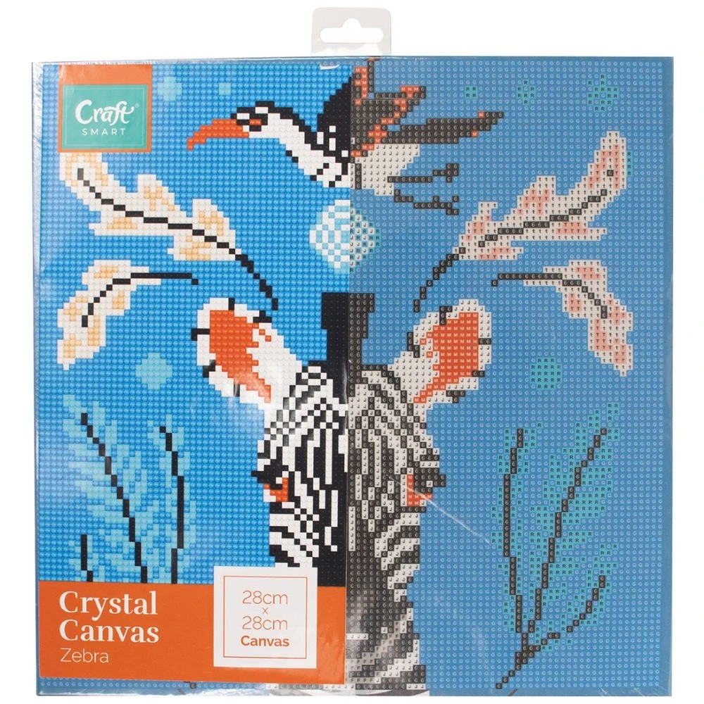 1 Craftsmart Crystal Canvas 28x28 Zebra, 1 of 2