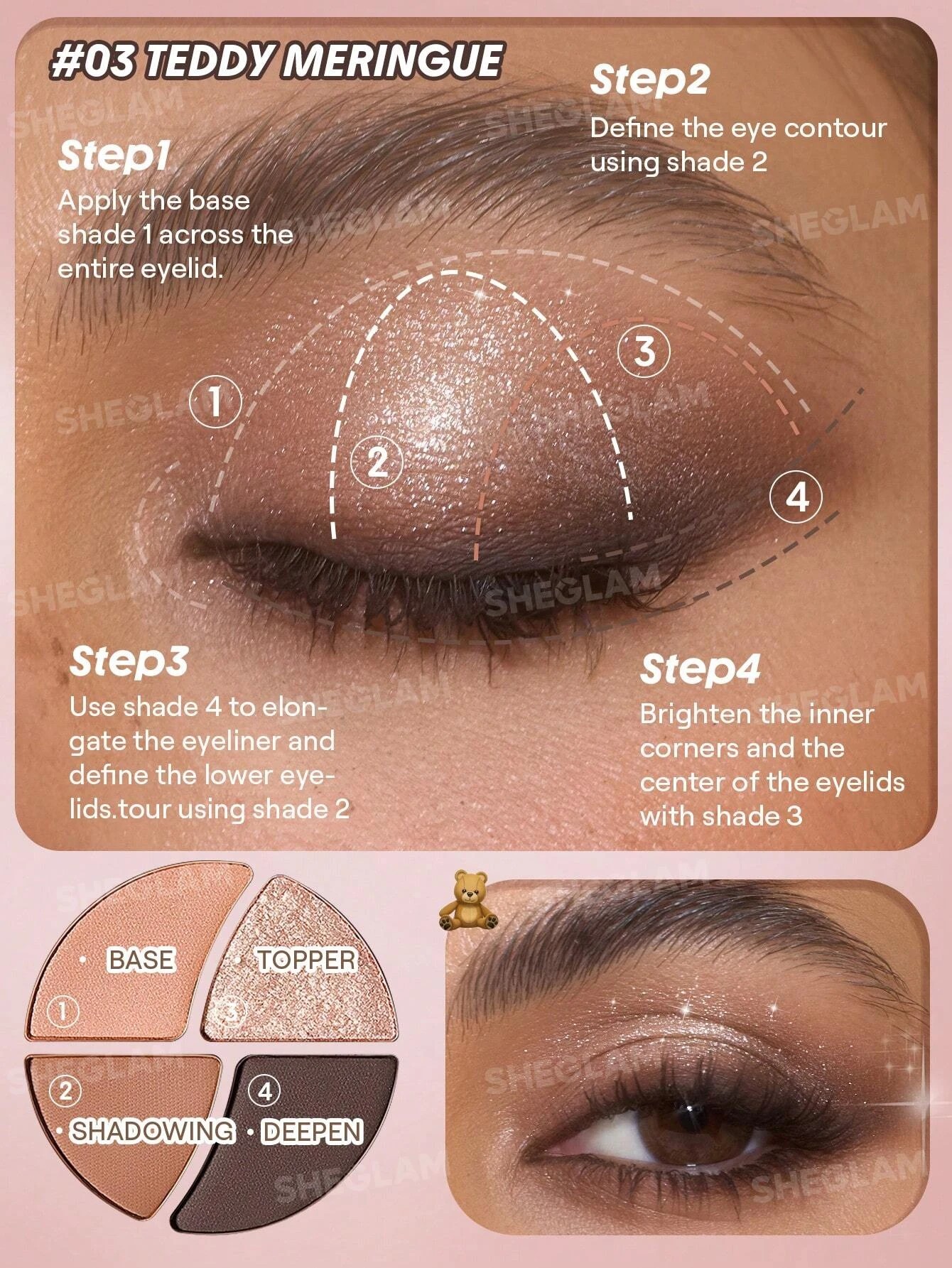 4 SHEGLAM Daydreamer Mini Palette - Teddy Meringue, 4 of 6