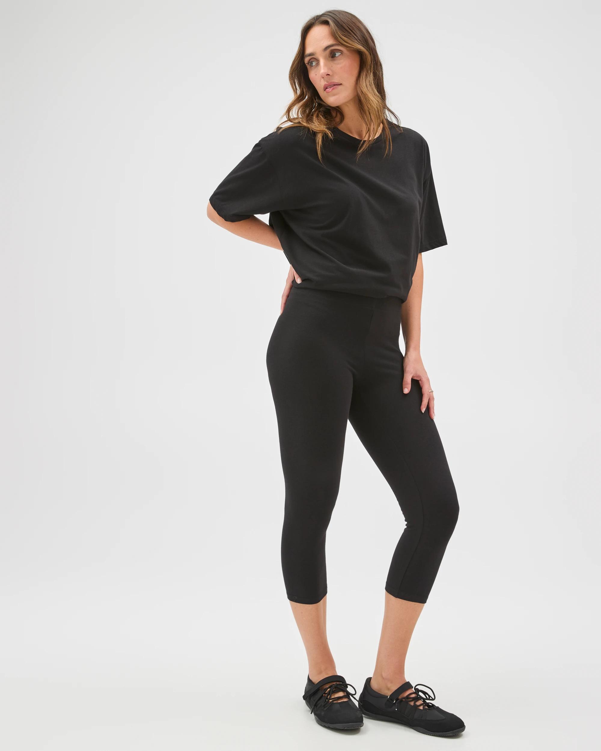 5 Target Active Australian Cotton 3/4 Length Stretch Leggings BLACK, 5 of 8