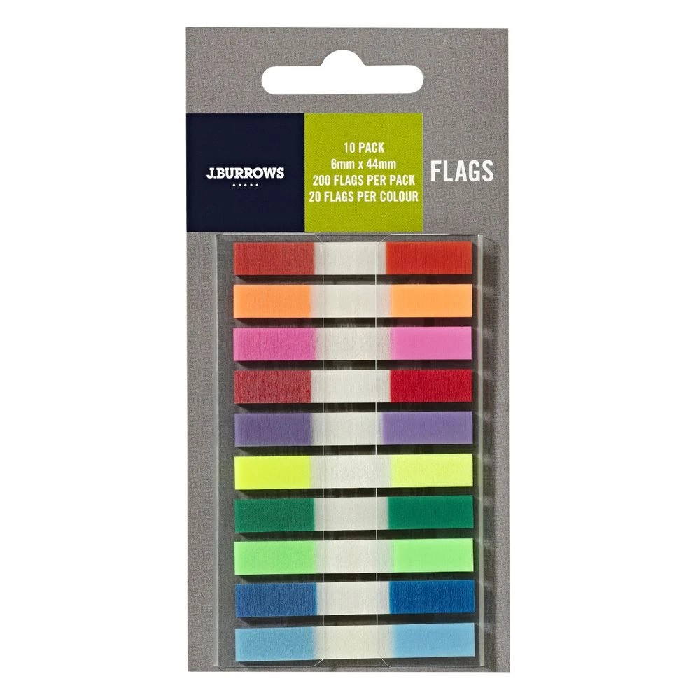 4 J.Burrows Translucent Flags 6 x 44mm Assorted 10 Pack, 4 of 6
