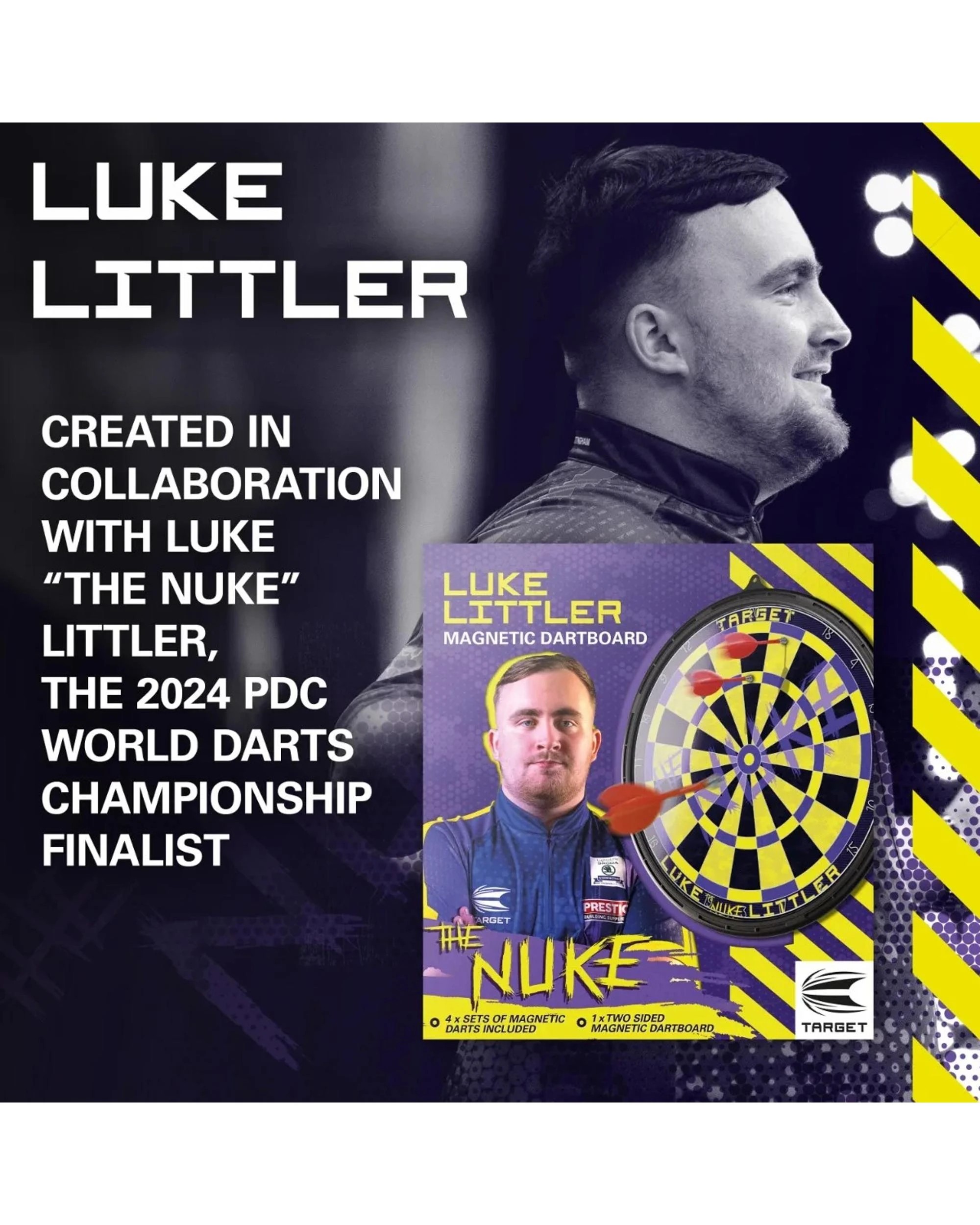 7 Target Luke 'The Nuke' Littler Magnetic Dart Board Set With Darts, 7 of 7