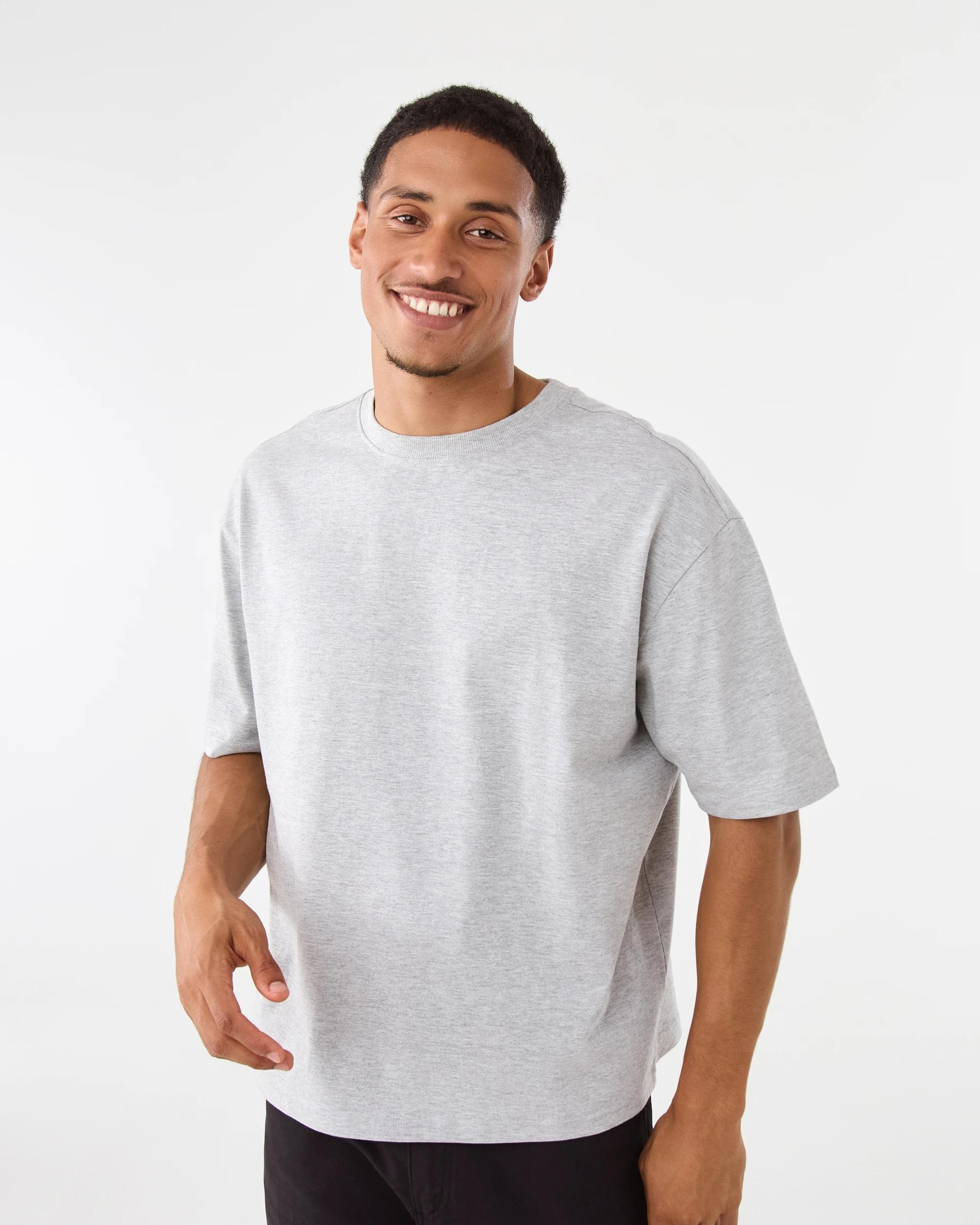 1 Boxy Core T-Shirt Grey Marle, 1 of 6