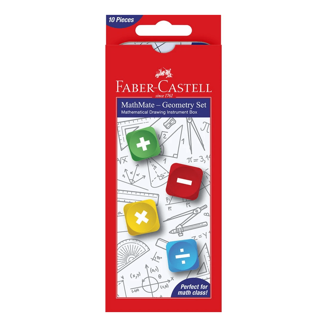 1 Faber-Castell Mathmate Geometry Box with Stencil 10 Piece, 1 of 4