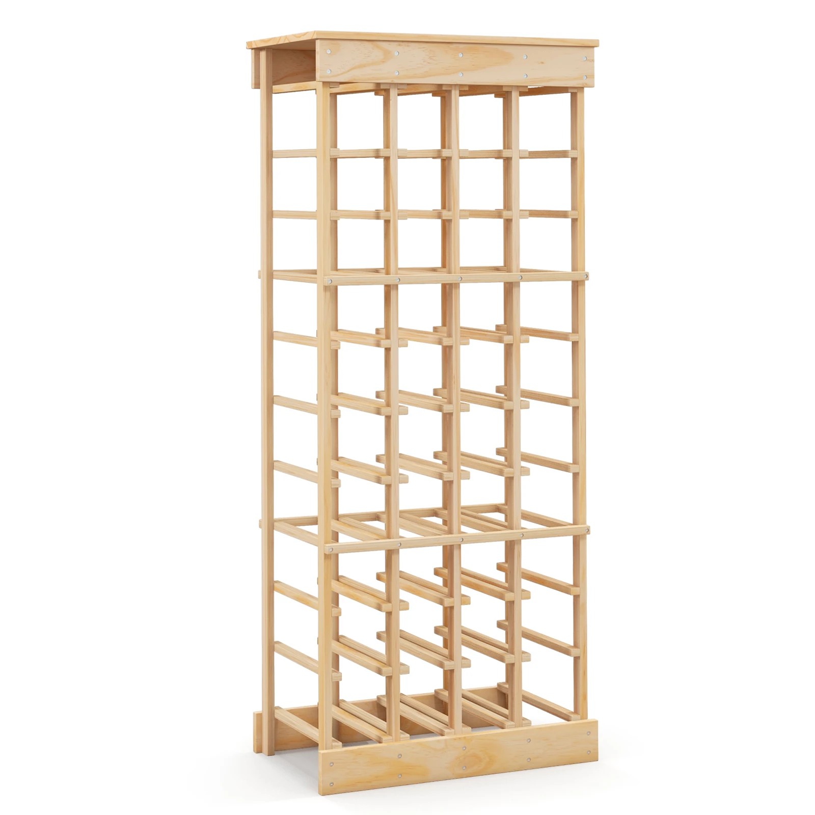 1 Costway 40-Bottle Wine Rack 10-tier Display Shelves, 1 of 6