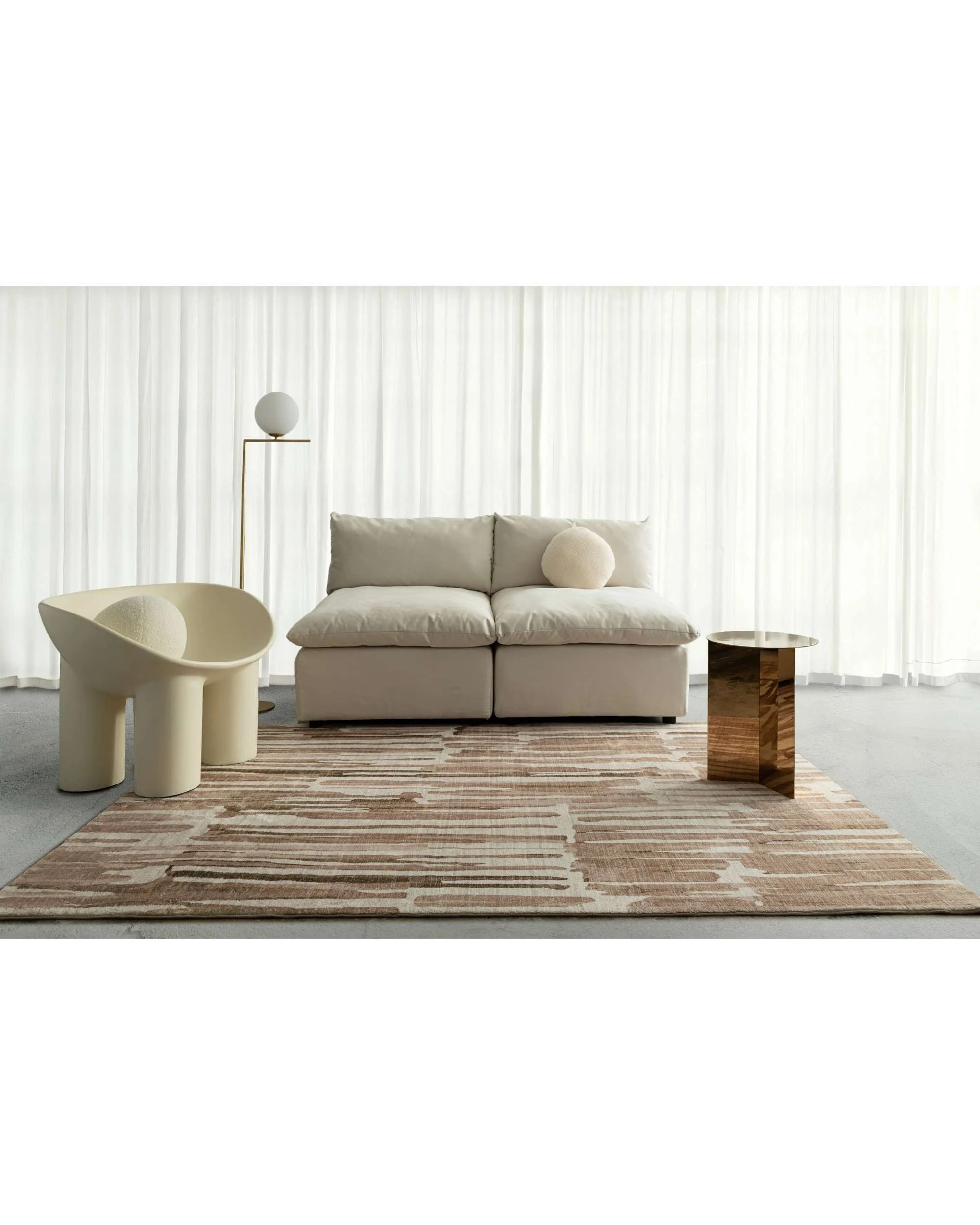 2 Loopsie Vinki Stiped Washable Rug-230cm x 160cm - Beige, 2 of 6