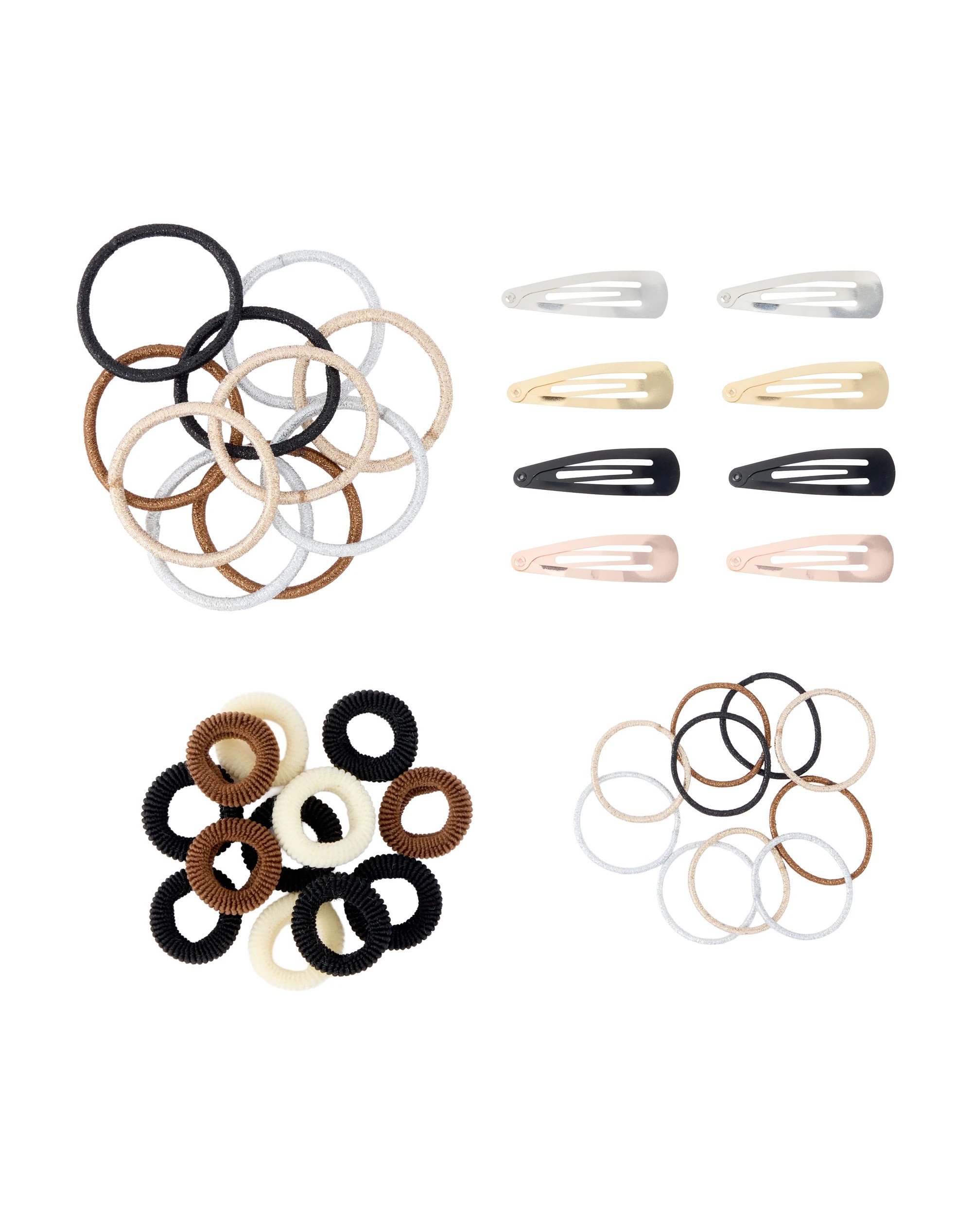 1 OXX Haircare 40 Piece Hair Elastics and Clips Pack, 1 of 7