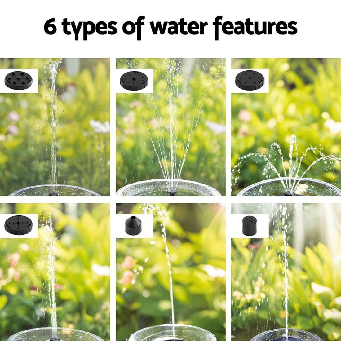 5 Gardeon Floating Solar Pond Water Fountain Pump Submersible Fountains - Black, 5 of 6