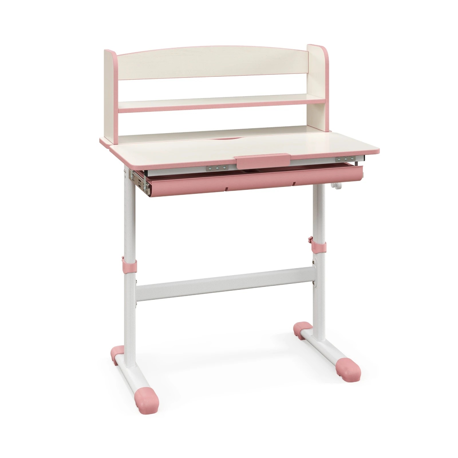 1 Costway Study Desk Height Adjustable Writing Table - Pink, 1 of 3