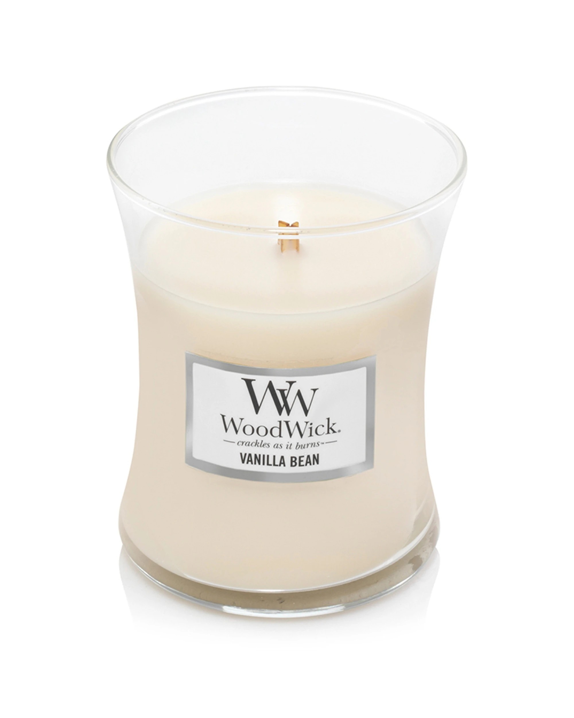 2 Woodwick Scented Soy Wax Candle Vanilla Bean Scented Home Fragrance Medium - White, 2 of 4