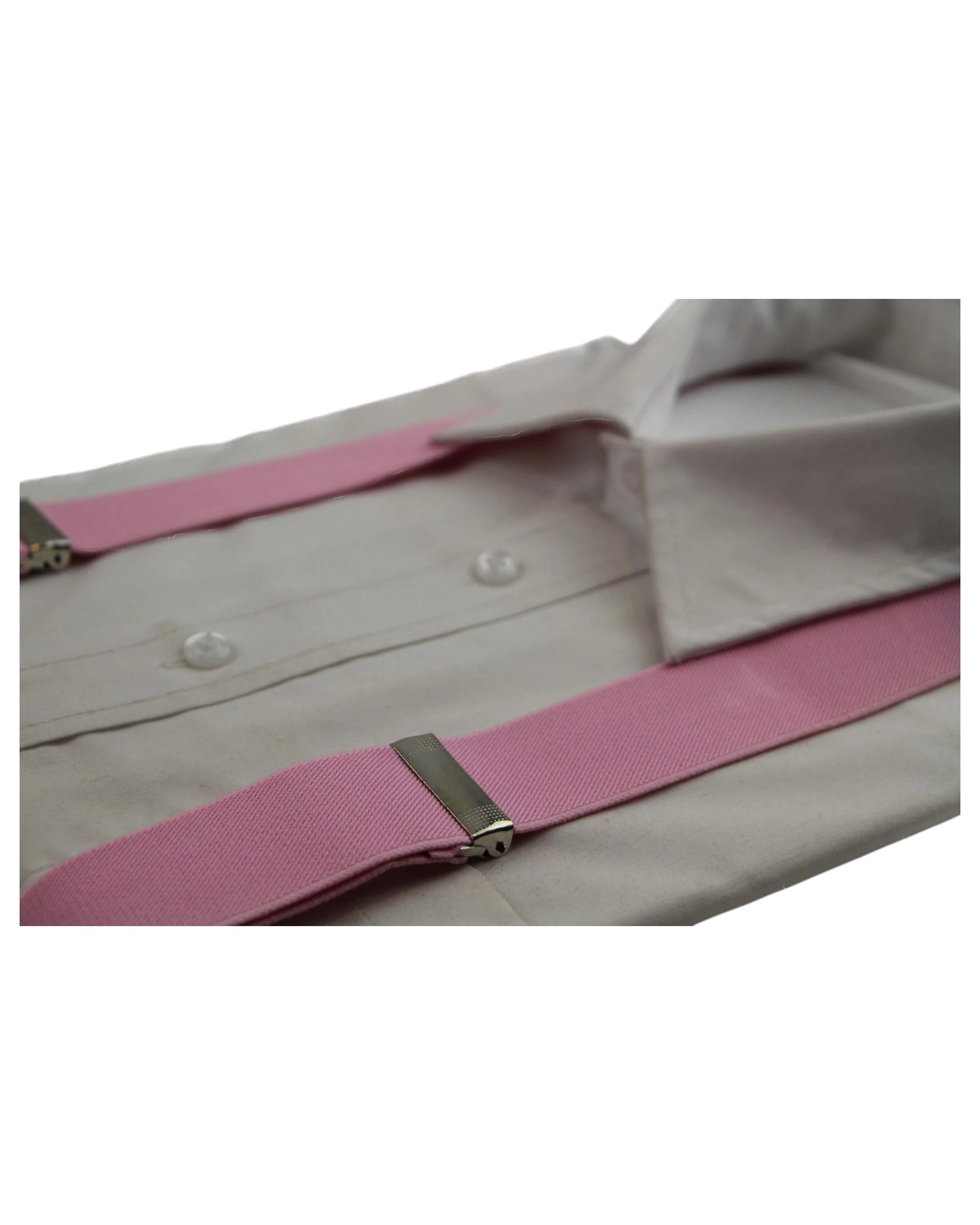4 Zasel Mens Wide Heavy Duty Adjustable 100cm Baby Pink Suspenders - Pink, 4 of 4