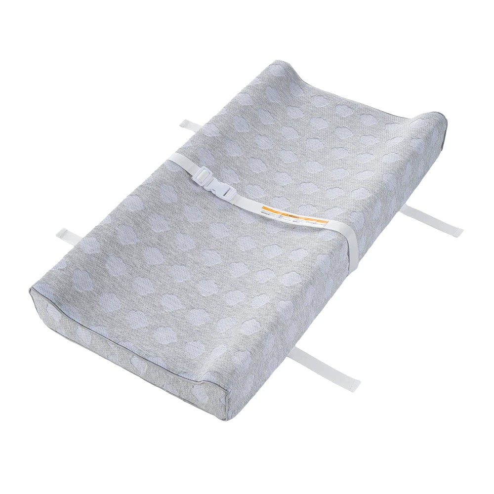 1 PlayPals Baby Changing Pad with Fixing Belt Waterproof Soft Padded - Grey, 1 of 3
