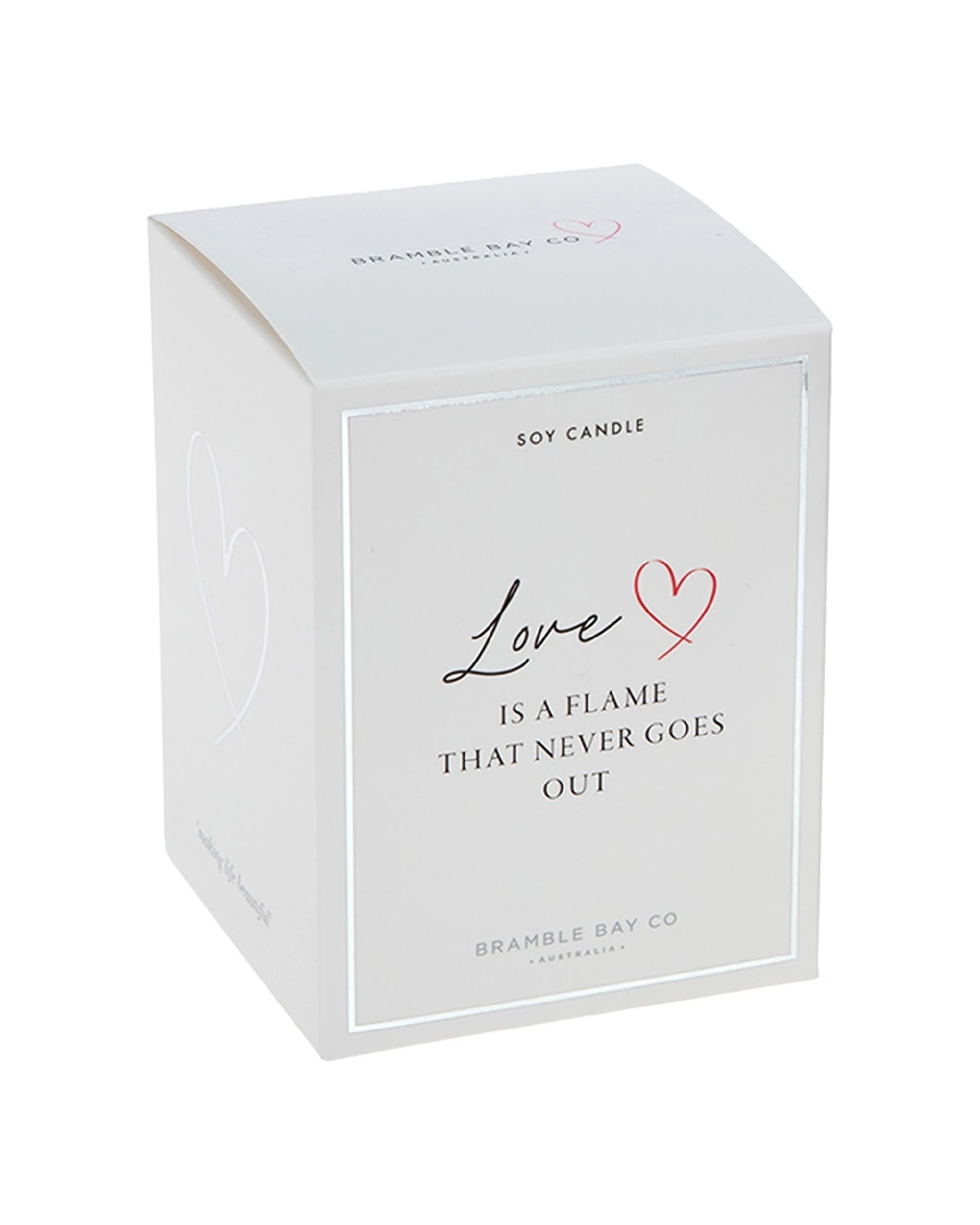 1 Bramble Bay Love Is A Flame Peach & Lychee Scented Soy Candle Home Fragrance 300g - White, 1 of 2