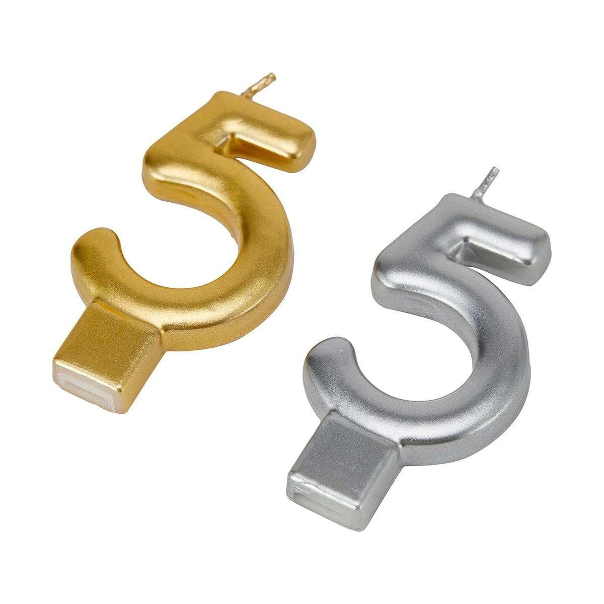 4 Metallic Candle Number 5 - Assorted, 4 of 6