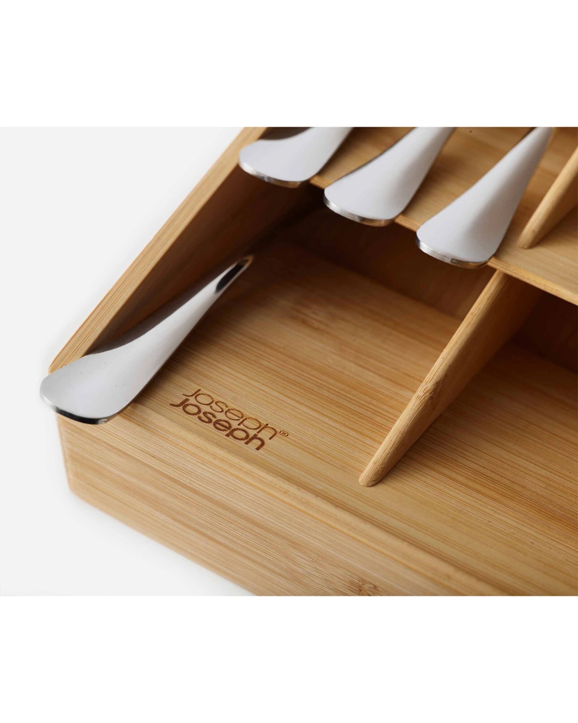 4 Joseph Joseph DrawerStore Bamboo Tiered Cutlery Organiser Large 38cm - Brown, 4 of 7