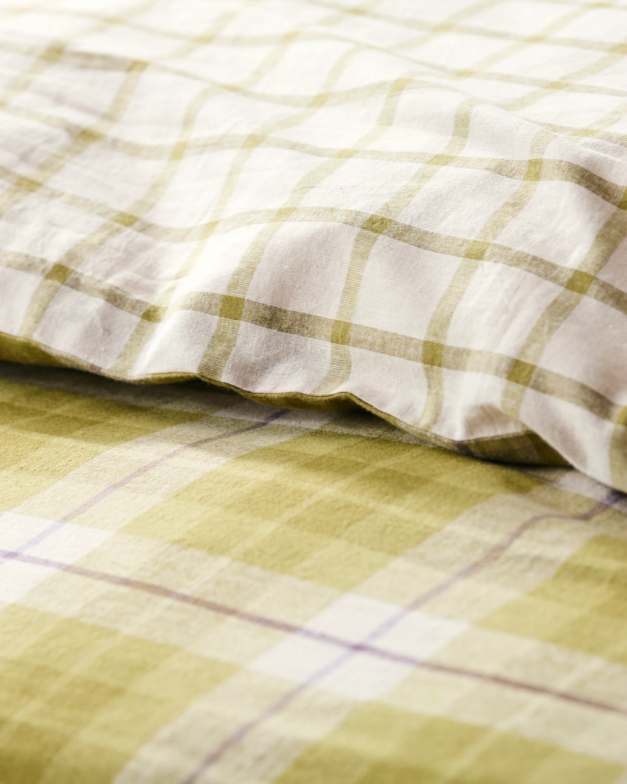 9 Target Aster Check Linen/Coton Quilt Cover Set - King Bed - Green, 9 of 10