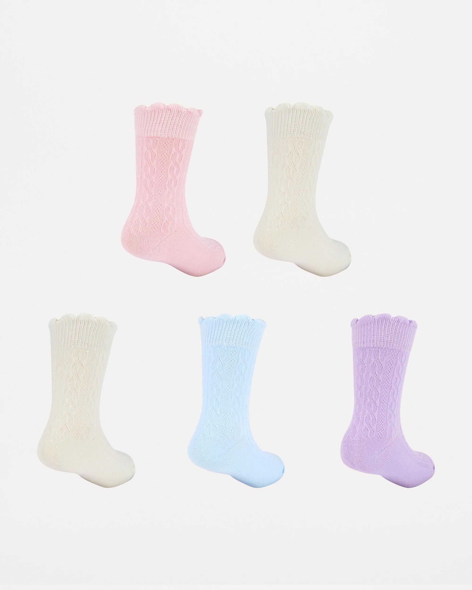2 5 Pack Crew Socks Pnk Sock, 2 of 3
