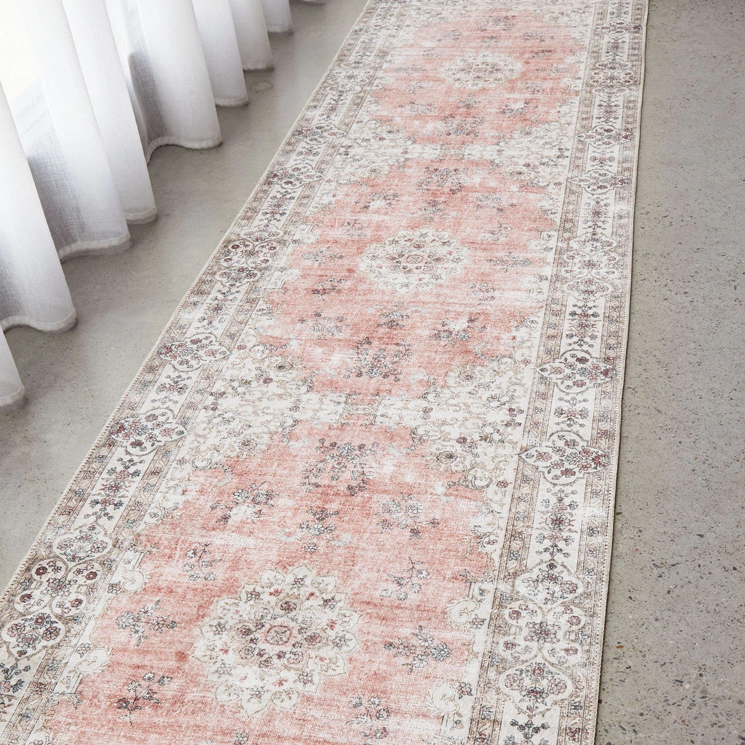 1 Common Ground Rugs Union Coco Machine Washable 200x75cm Runner - Small Rug - Orange, 1 of 6