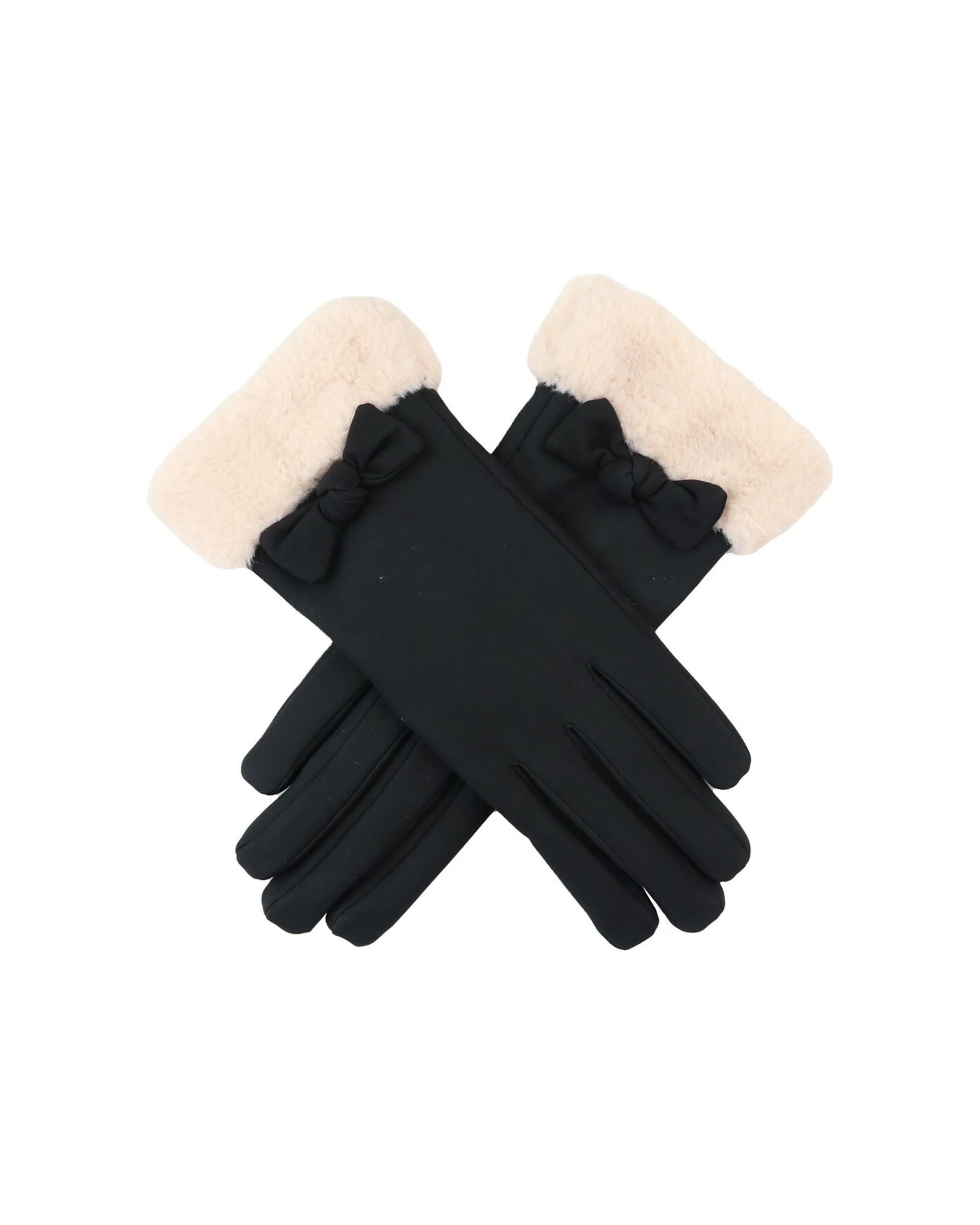 1 Wicked Sista Hazel Bow With Faux Fur Cuff Gloves One Size - Multi, 1 of 1