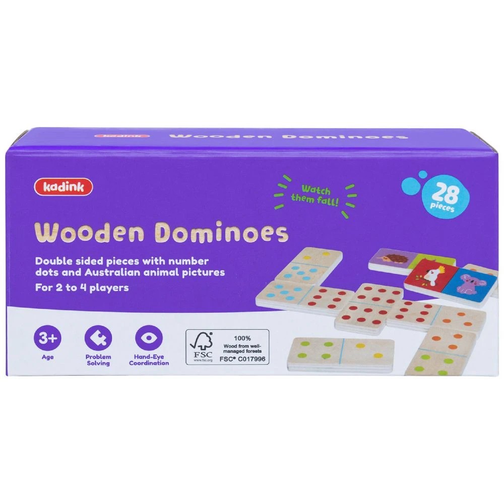 1 Kadink Wooden Dominoes Game, 1 of 9
