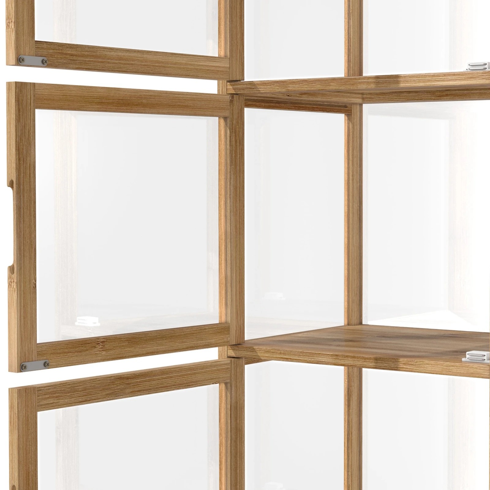 7 Oikiture Display Cabinet 5-tier Slim Storage Shelves Clear Bookcase Rack
 - Natural, 7 of 9