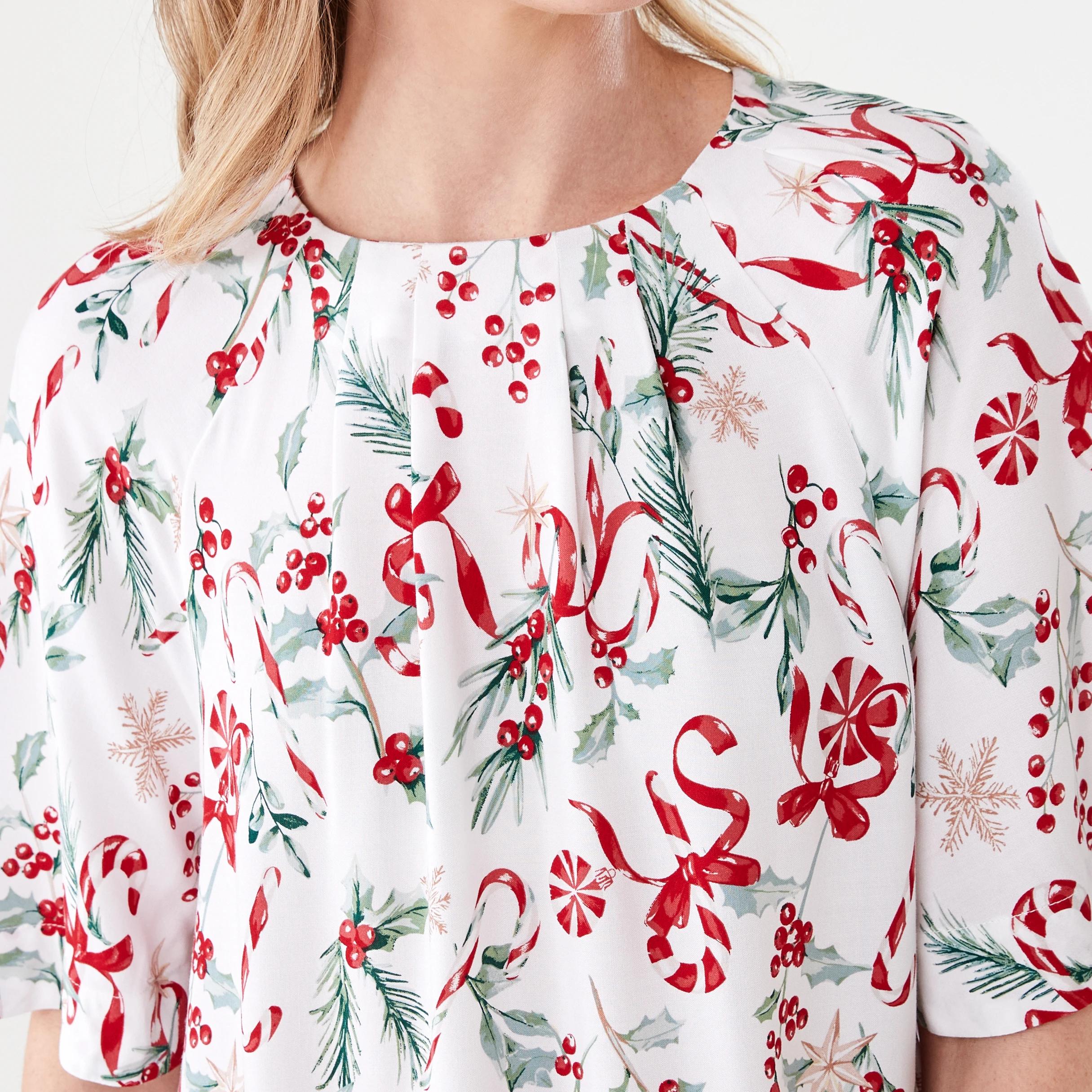 5 Short Sleeve Christmas Tuck Top Candy Cane, 5 of 6