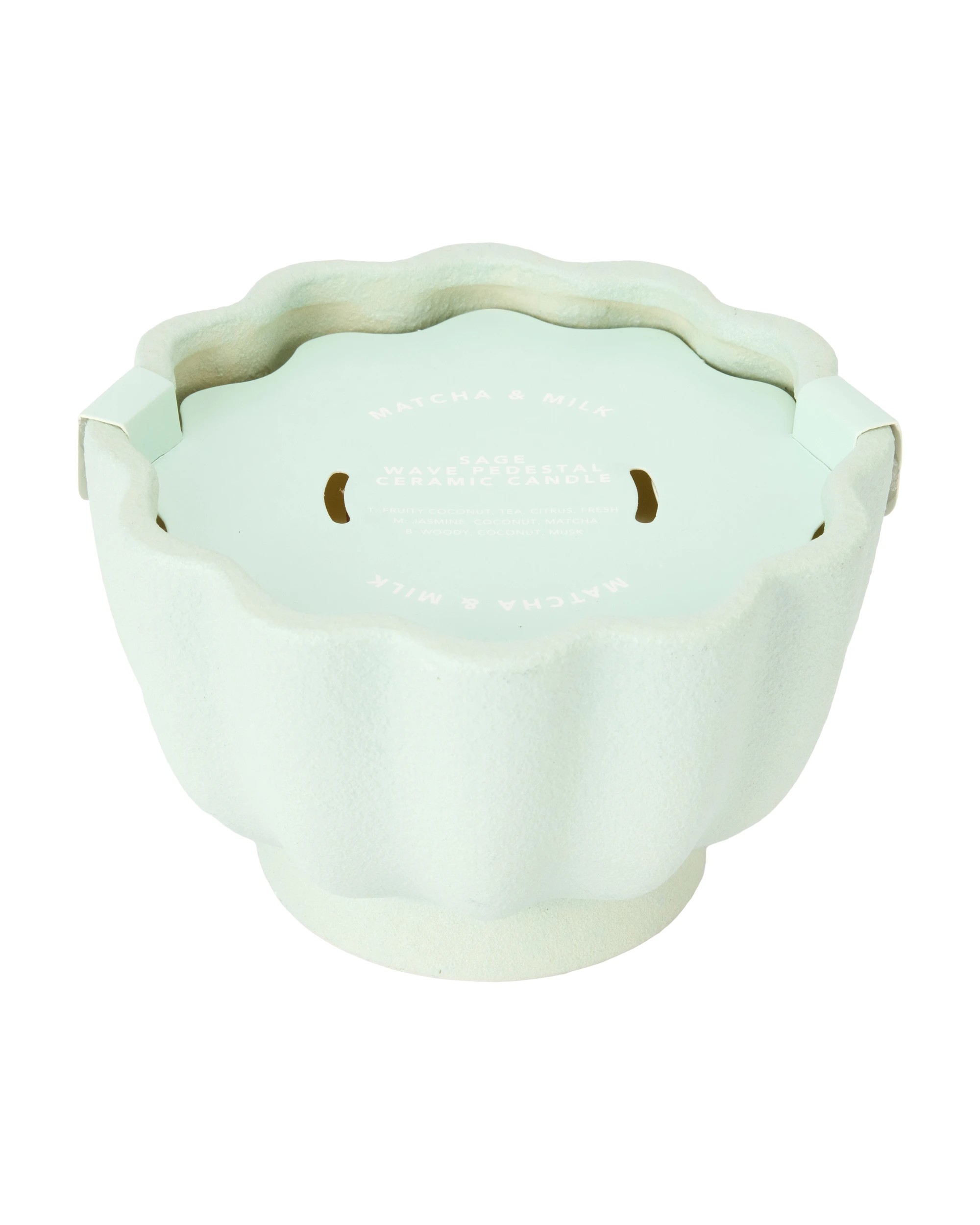 5 Sage Wave Pedestal Ceramic Candle, 5 of 6