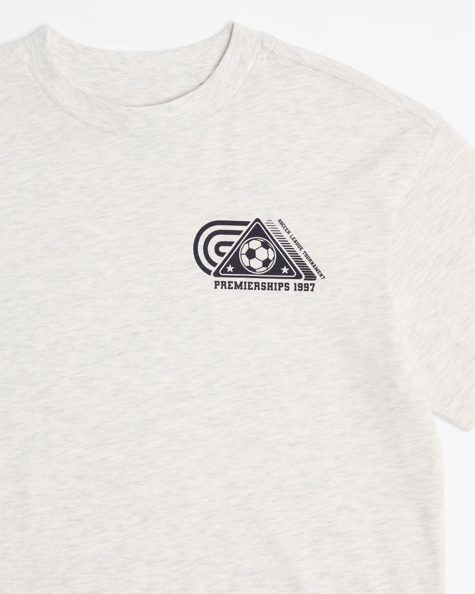 5 Target Australian Cotton Loose Fit Print T-shirt GREY MARLE SOCCER, 5 of 5