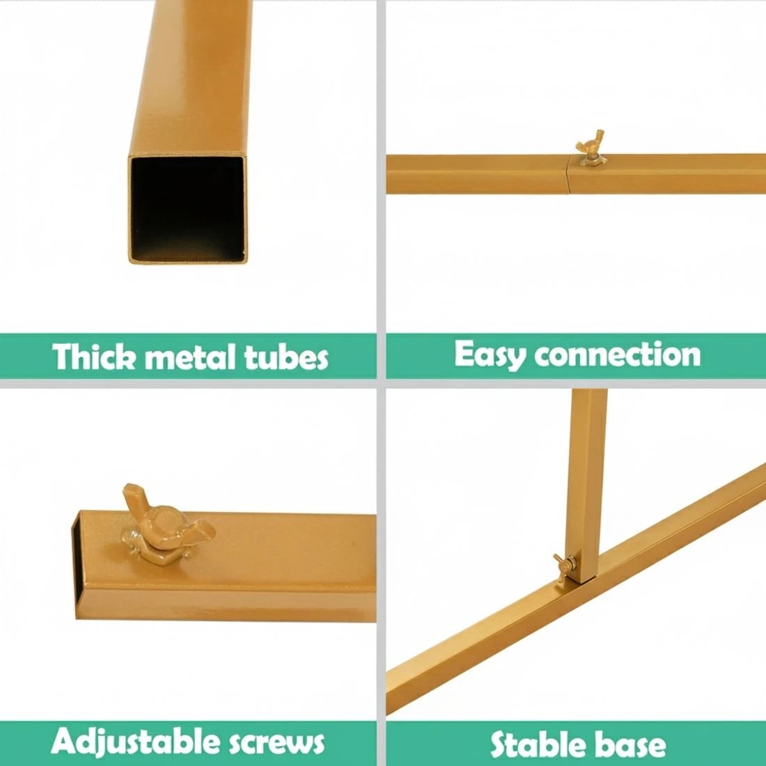 4 2M Backdrop Stand Wedding Background Decoration Party Flower Balloon Display - Gold, 4 of 4