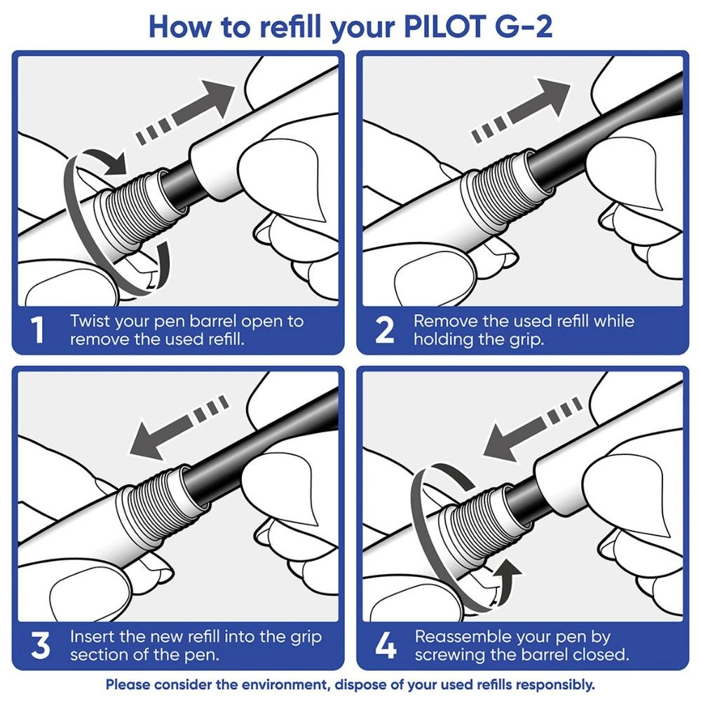 8 PILOT G2 Retractable Gel Pen Fine 0.7mm Black 4 Pack, 8 of 8