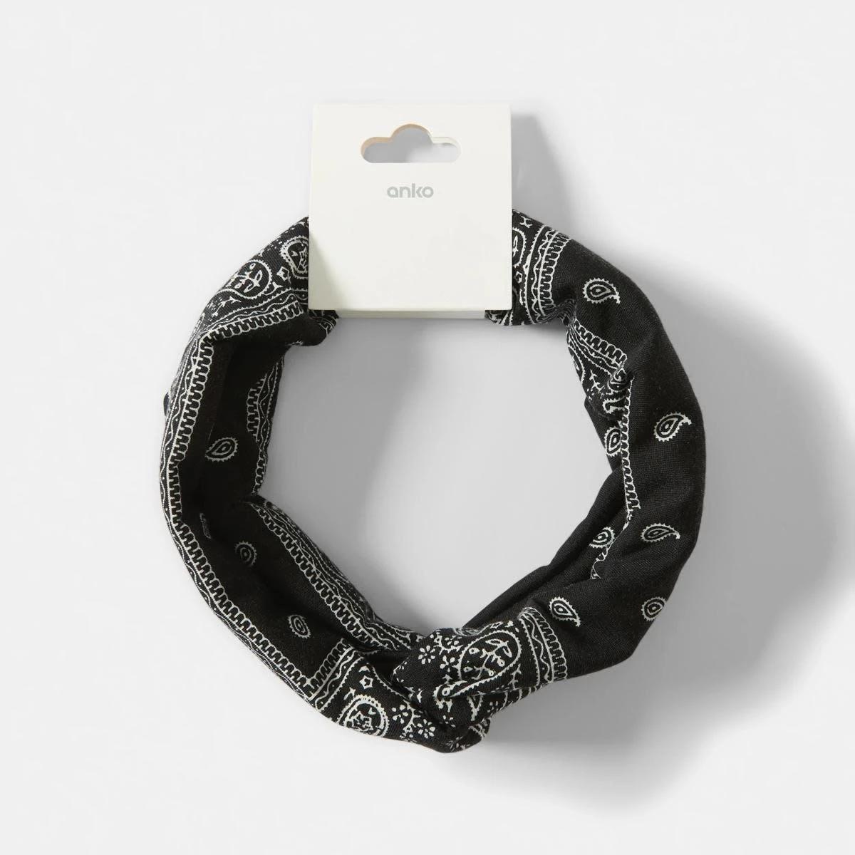 4 Stretch Bandana Headband BLACK, 4 of 4