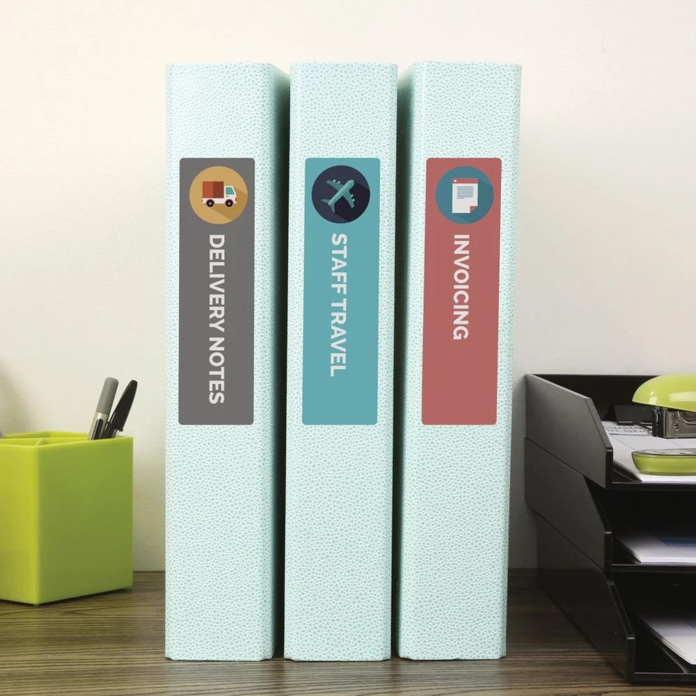 6 Avery 4UP Laser Lever Arch Labels White 25 Sheets, 6 of 7