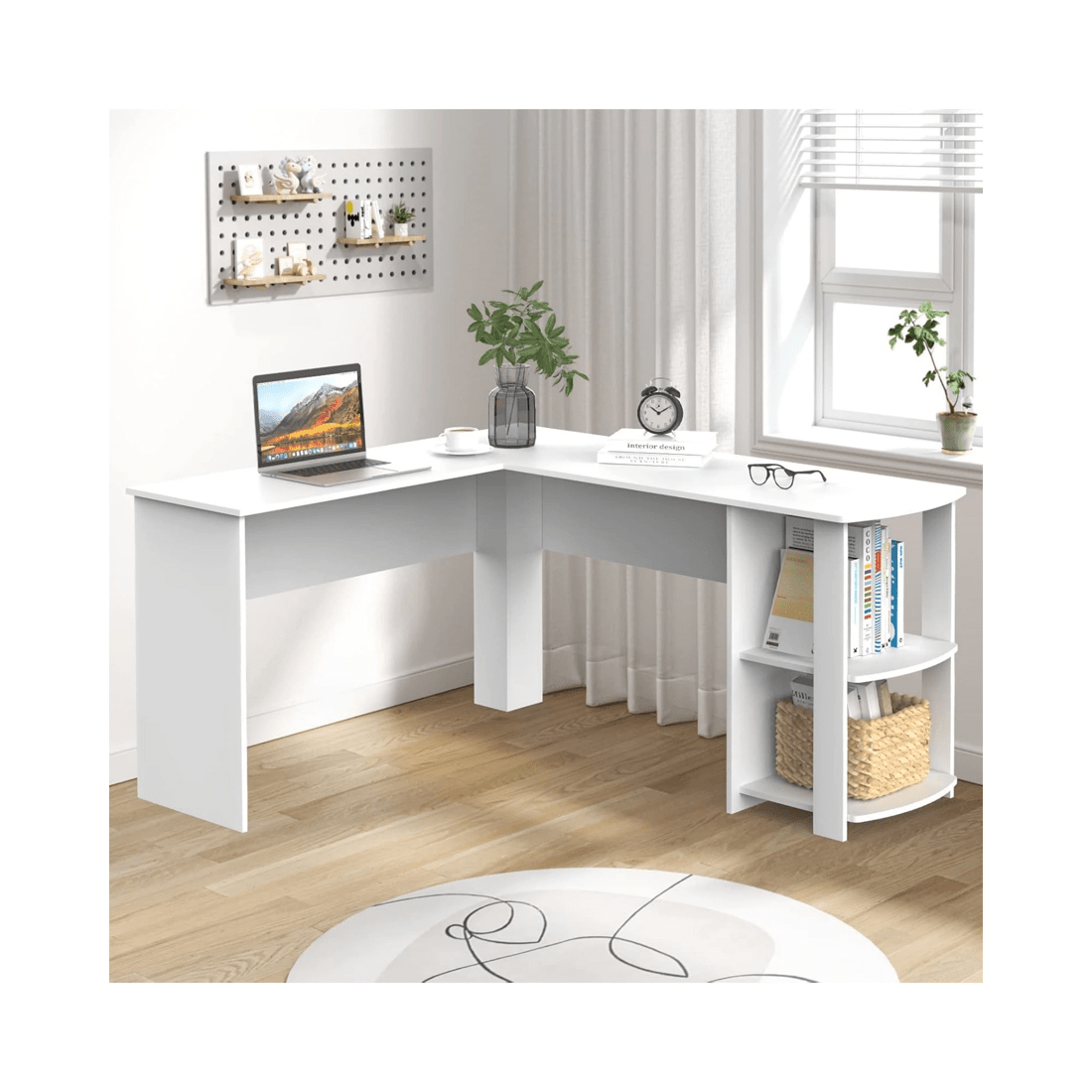 8 Advwin Computer Desk L Shaped Office Desk Corner Study Table, 8 of 8