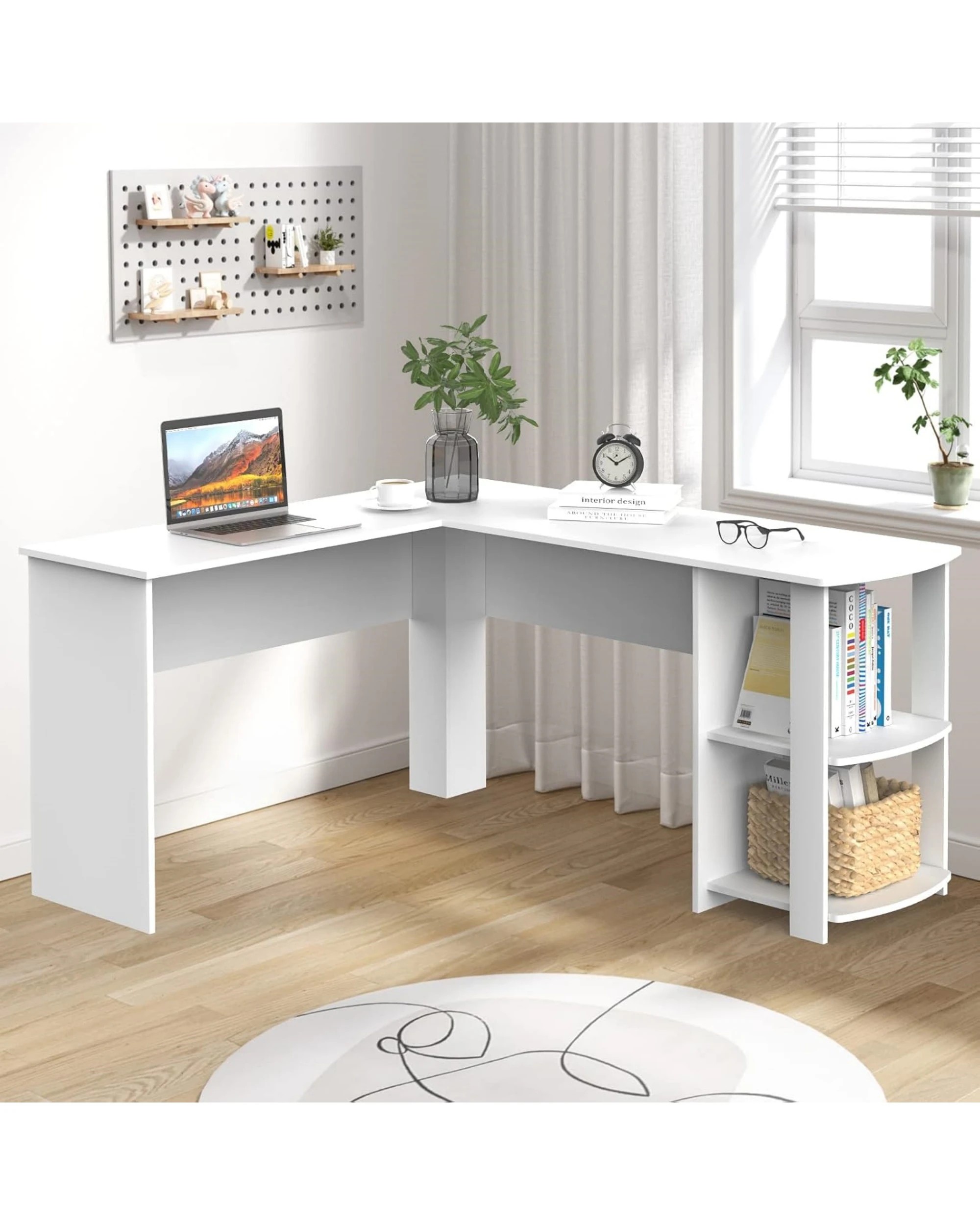 8 Advwin Computer Desk L Shaped Office Desk Corner Study Table, 8 of 8