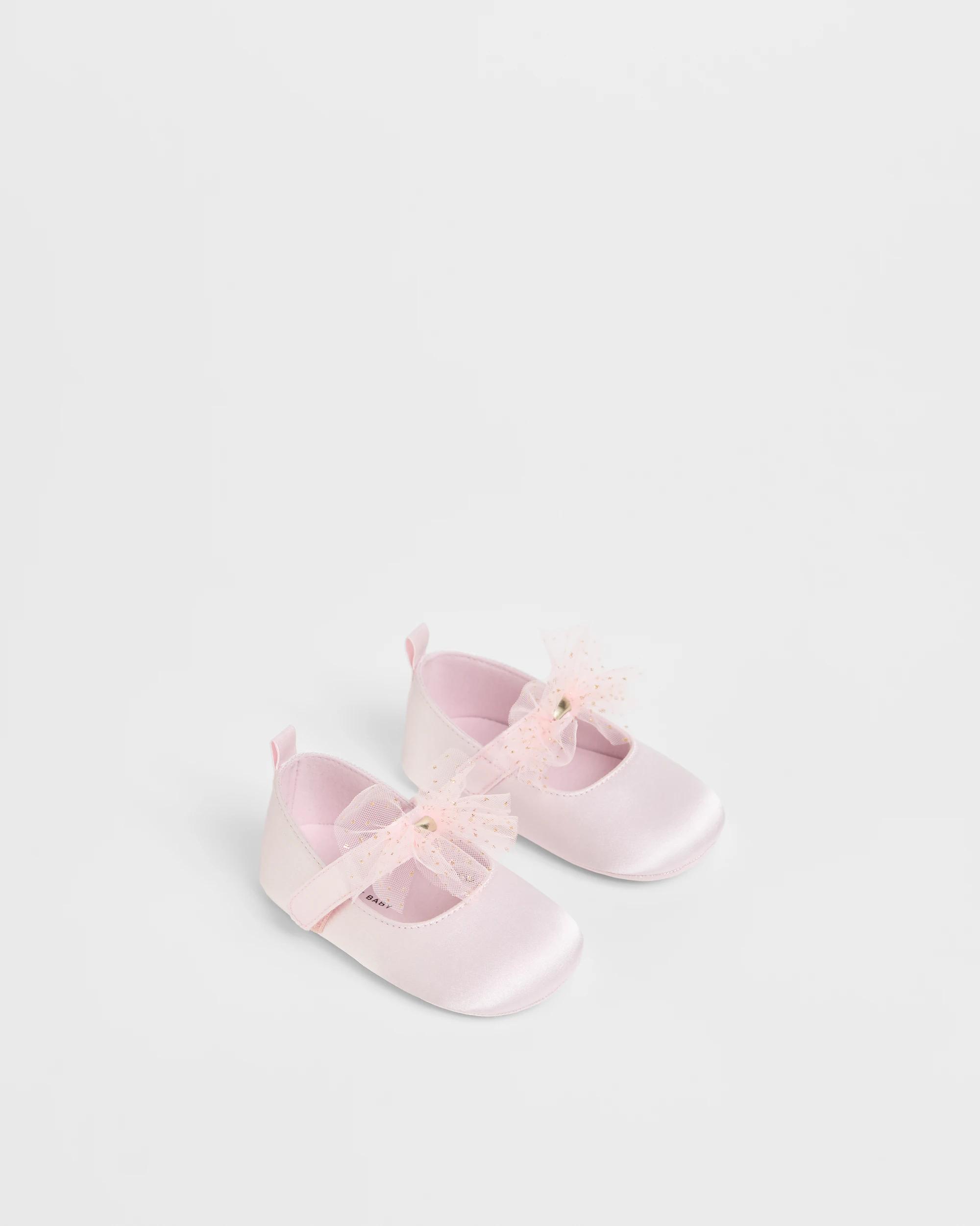 2 Target Baby Pre-Walker Satin Bow Pumps PINK, 2 of 3
