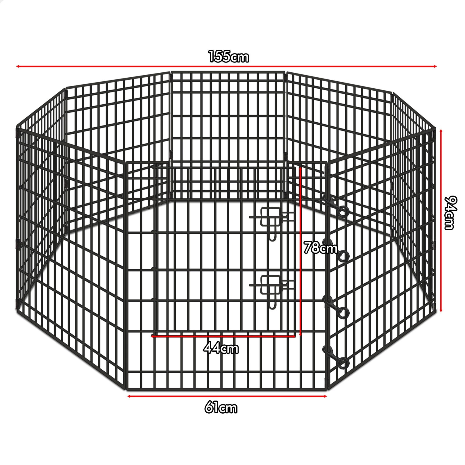 5 Beastie Dog Playpen Pet Cage Fence 8 Panel Enclosure Metal Puppy Pen 36" - Black, 5 of 6