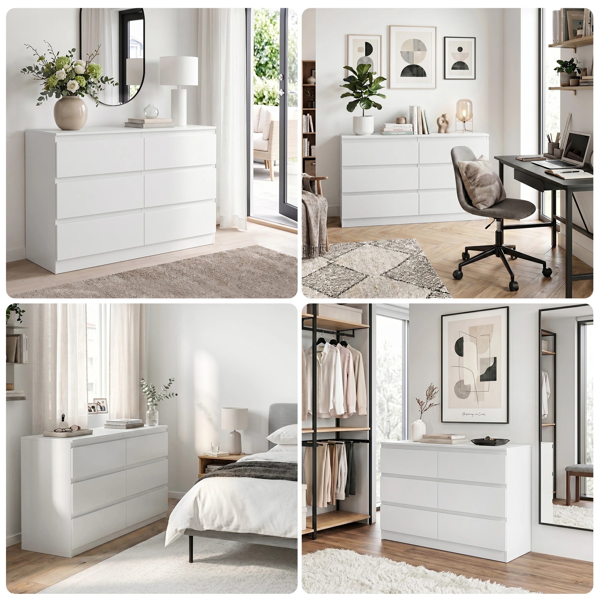 7 Artiss 6 Chest of Drawers Storage Cabinet - White, 7 of 9